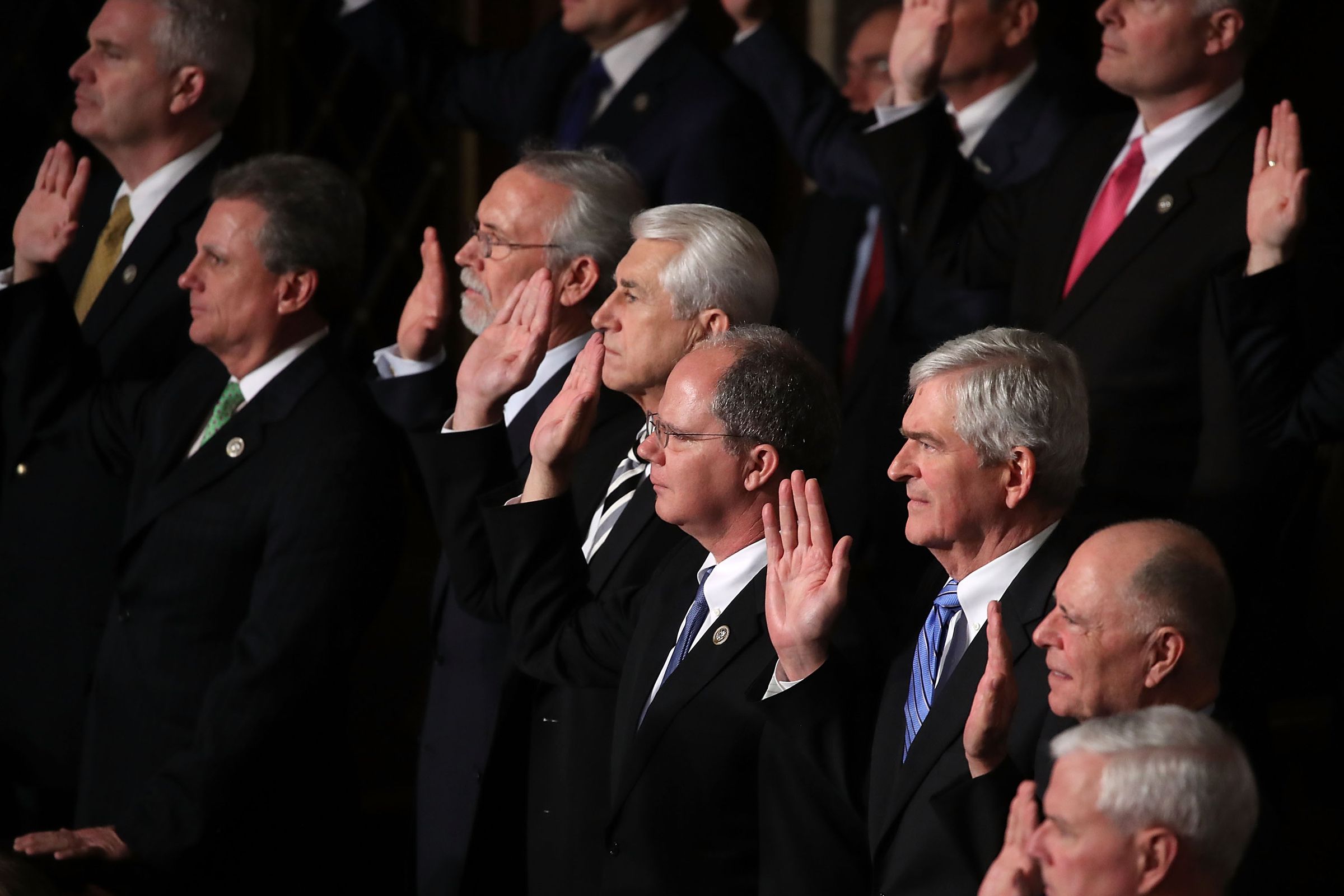 Paul Ryan Swears In Members Of The 115th Congress