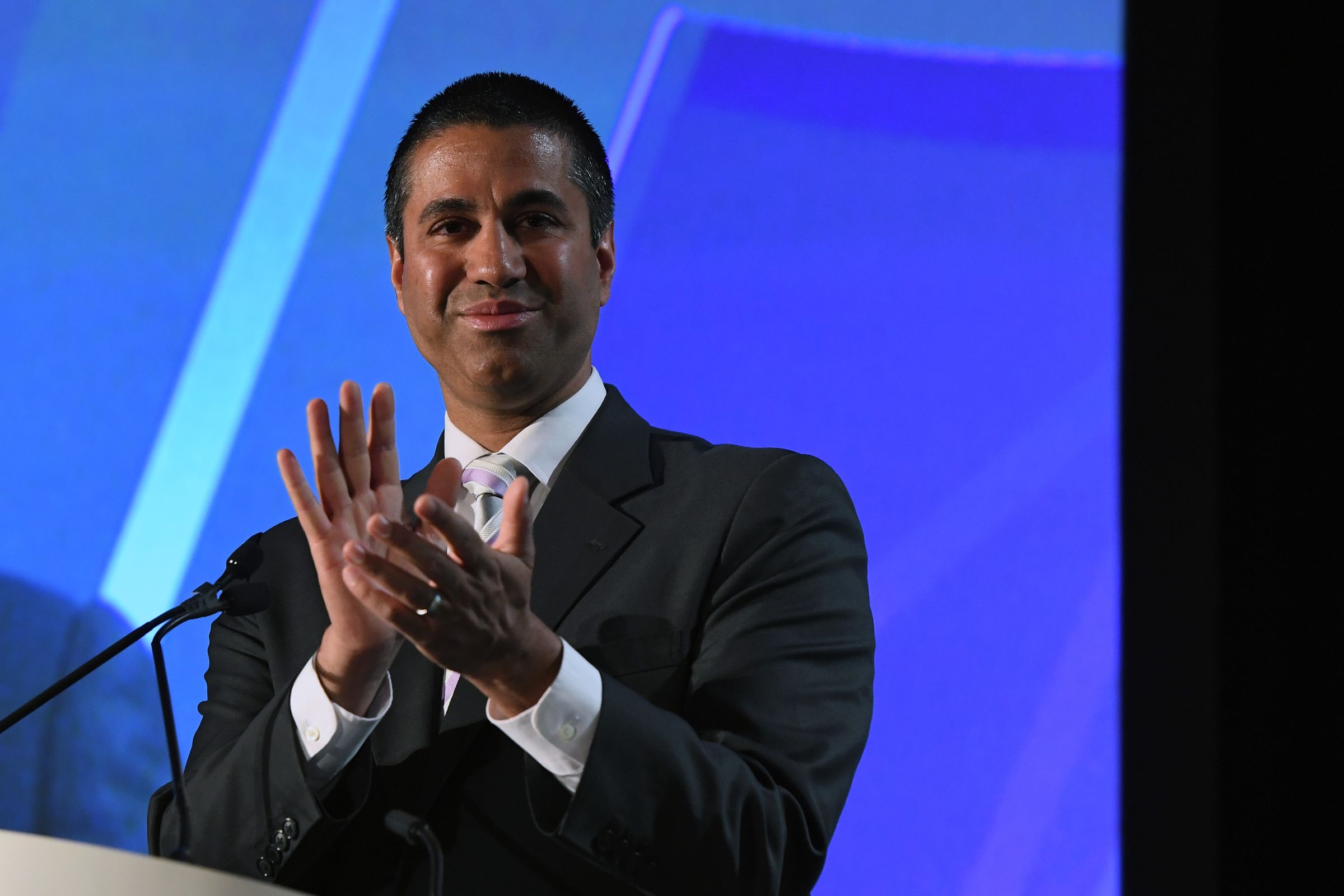 Federal Communications Commission Chairman Ajit Pai Addresses 2017 NAB Show In Las Vegas