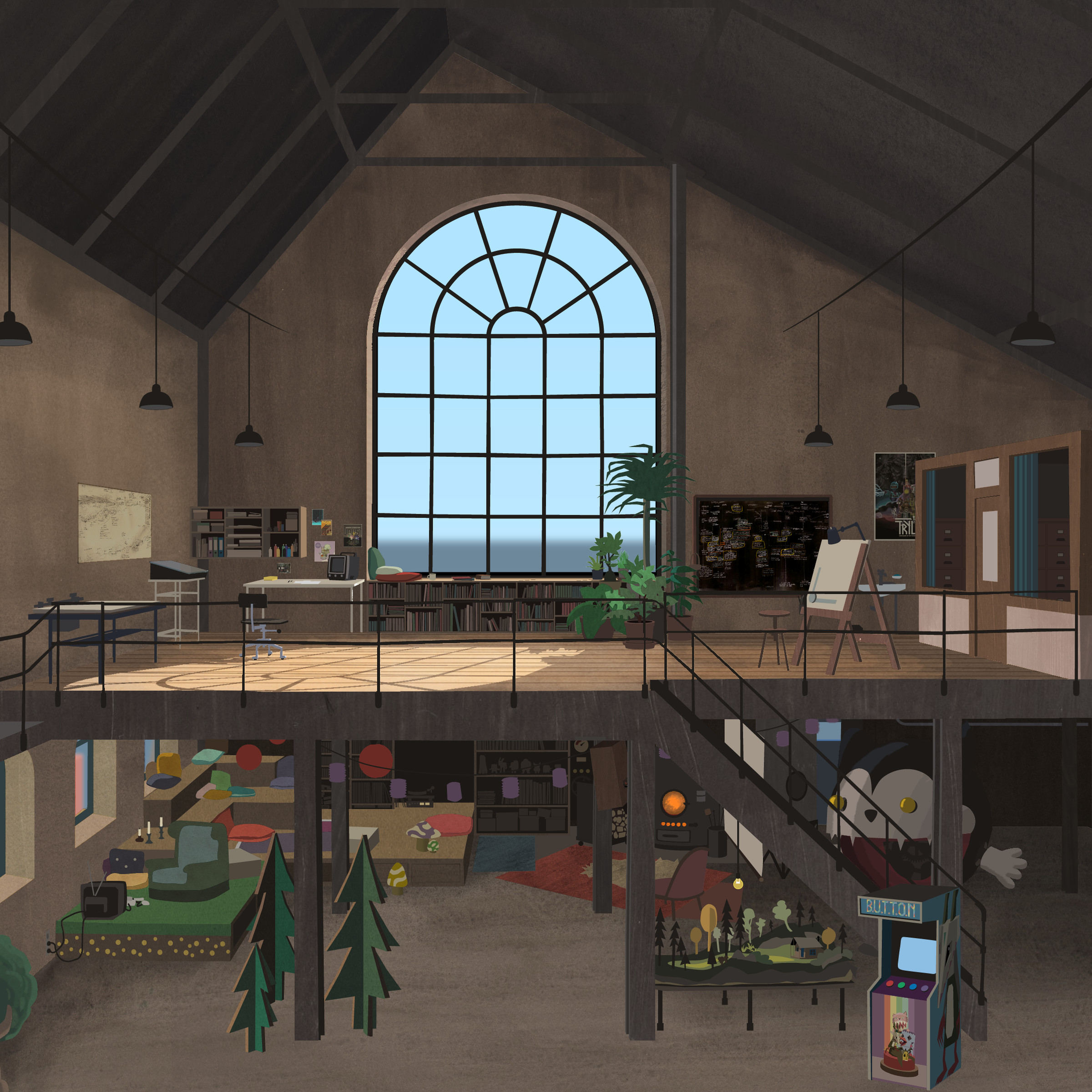 An illustration of Die Gute Fabrik’s studio space.