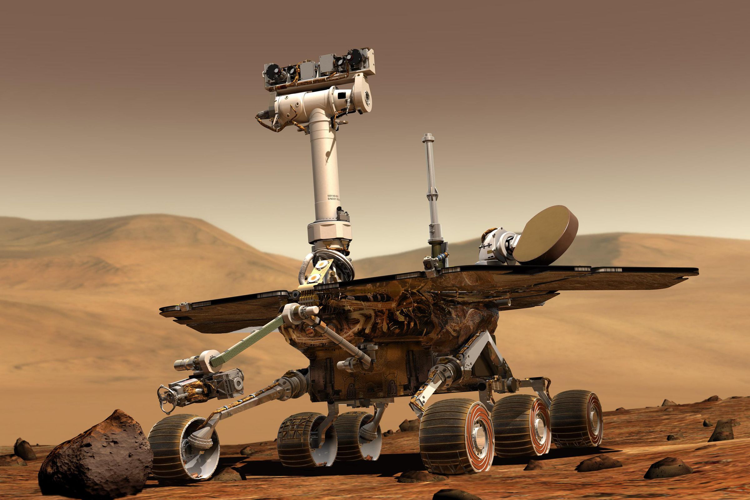 A rendering of NASA’s Opportunity rover