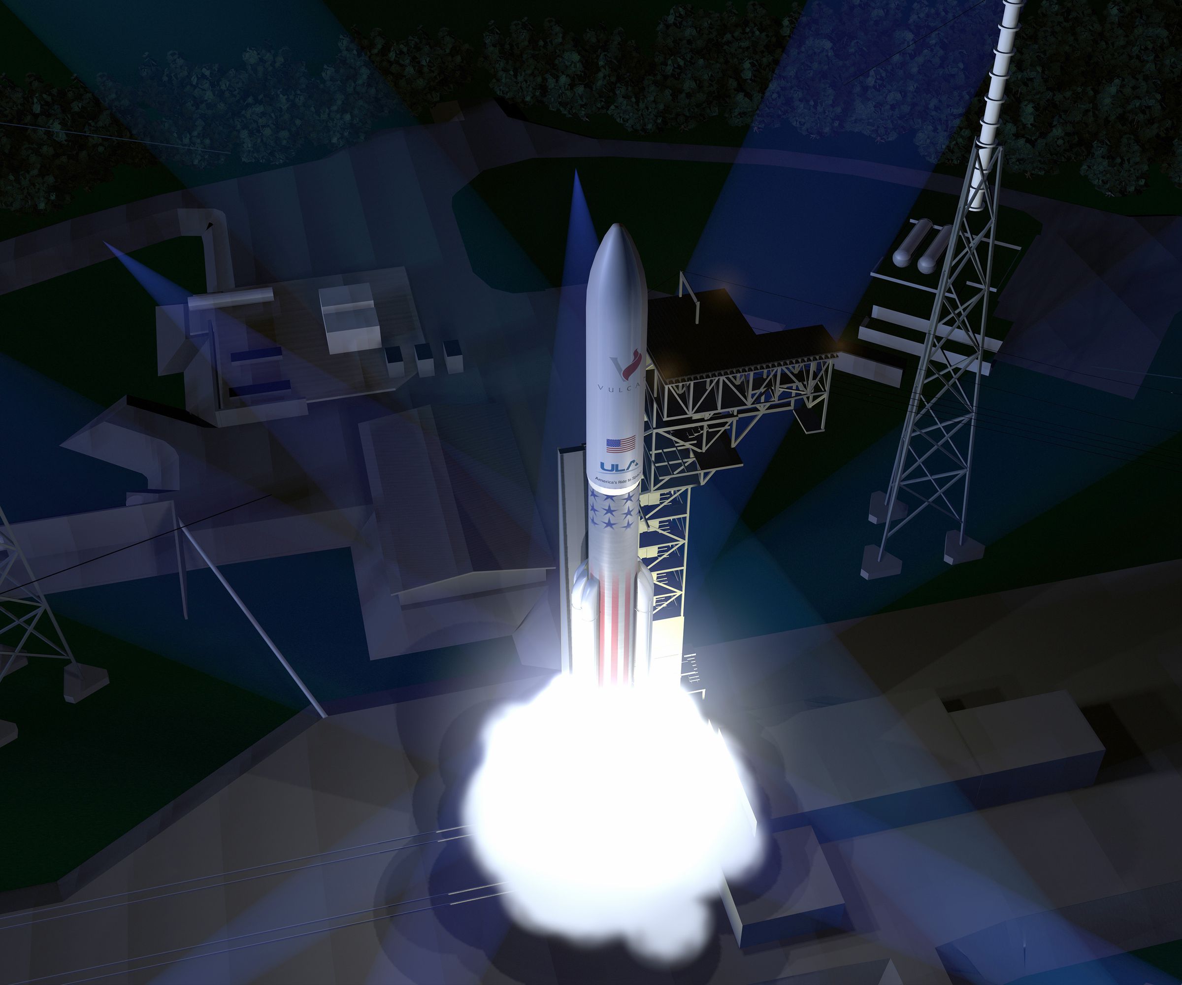 A rendering of ULA’s future Vulcan rocket.