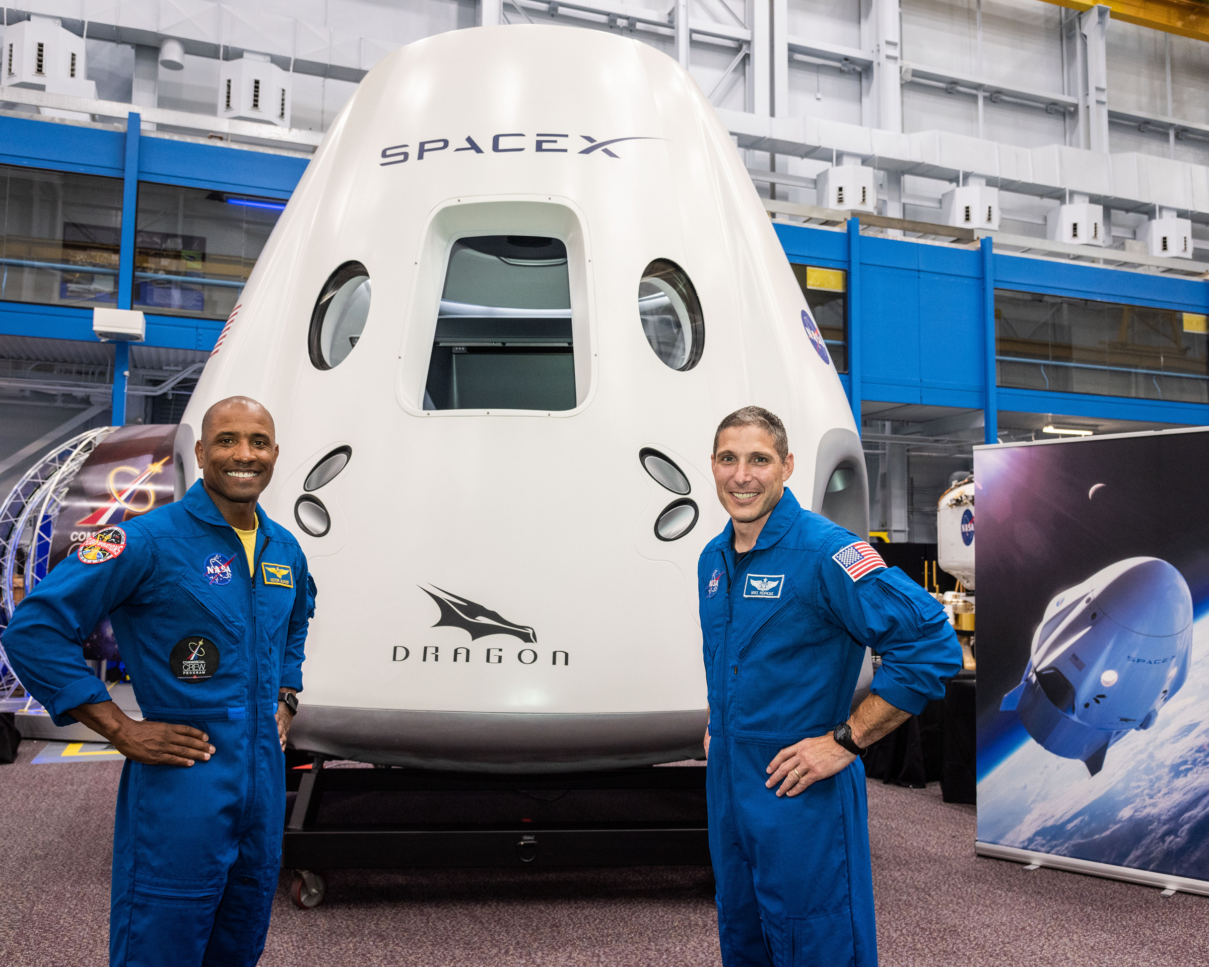 <em>NASA astronauts Victor Glover (L) and Mike Hopkins (R)</em>