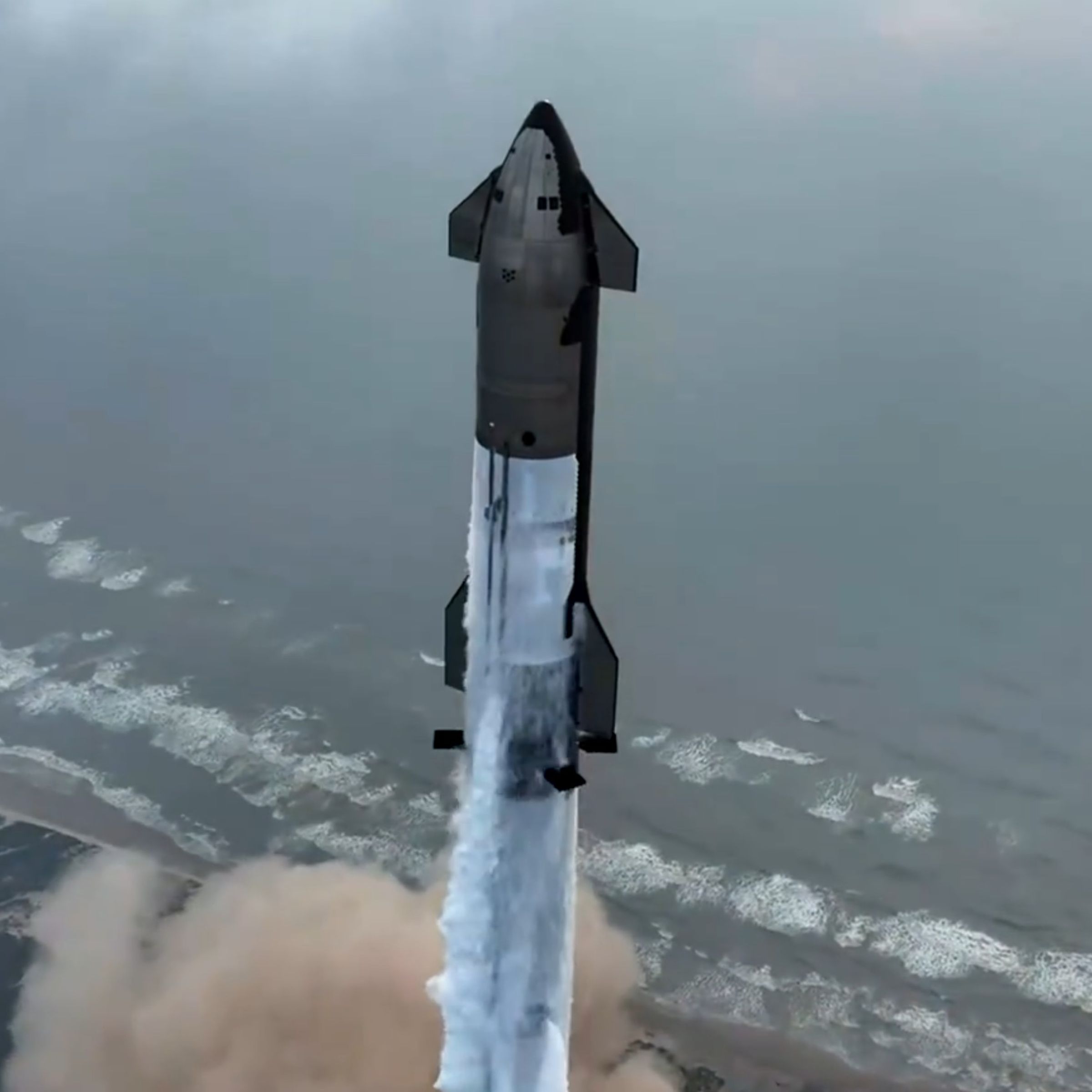 A screenshot taken during Starship’s fourth flight test