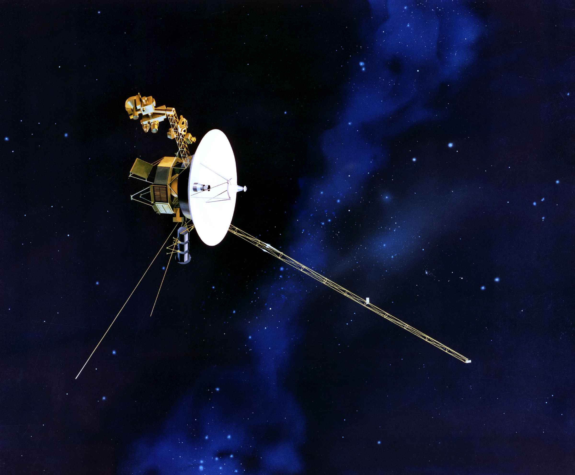 An artist concept of the Voyager 2 spacecraft.