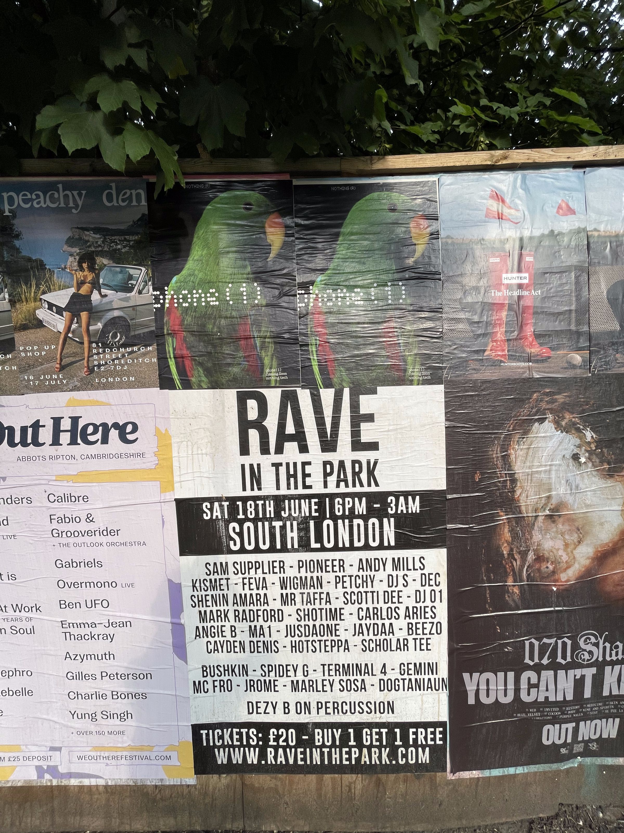 Posters advertising Nothing’s event, as seen in south London