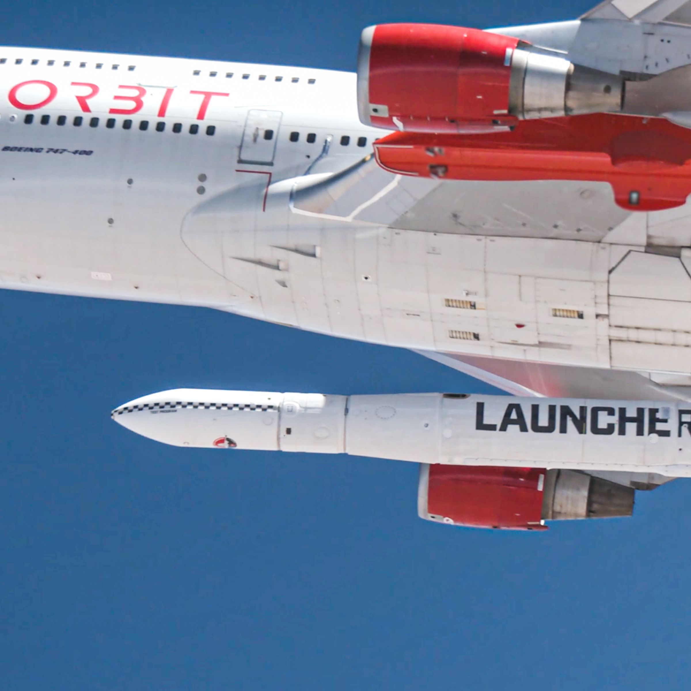 Virgin Orbit’s airborne rocket-launching system during a previous test.
