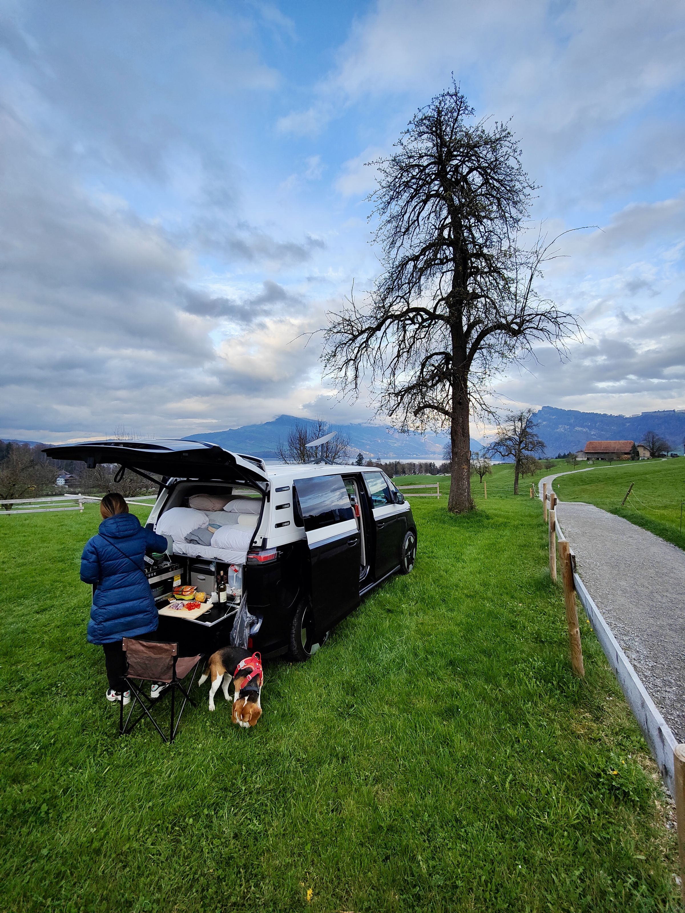 Paid a dairy farmer to camp on their property about 30 minutes outside of Lucerne, Switzerland.