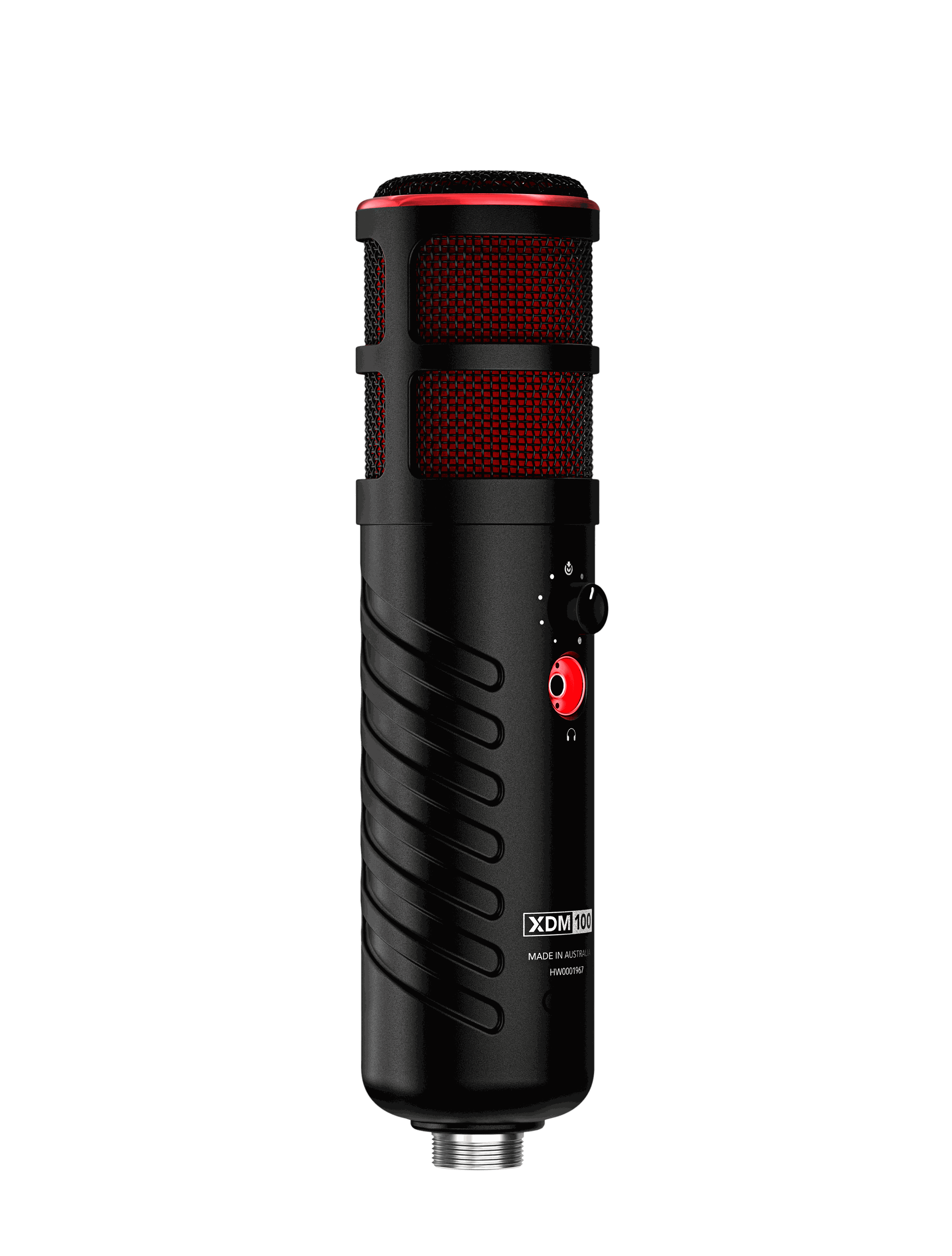 The Rode X XDM-100 microphone at a side angle.