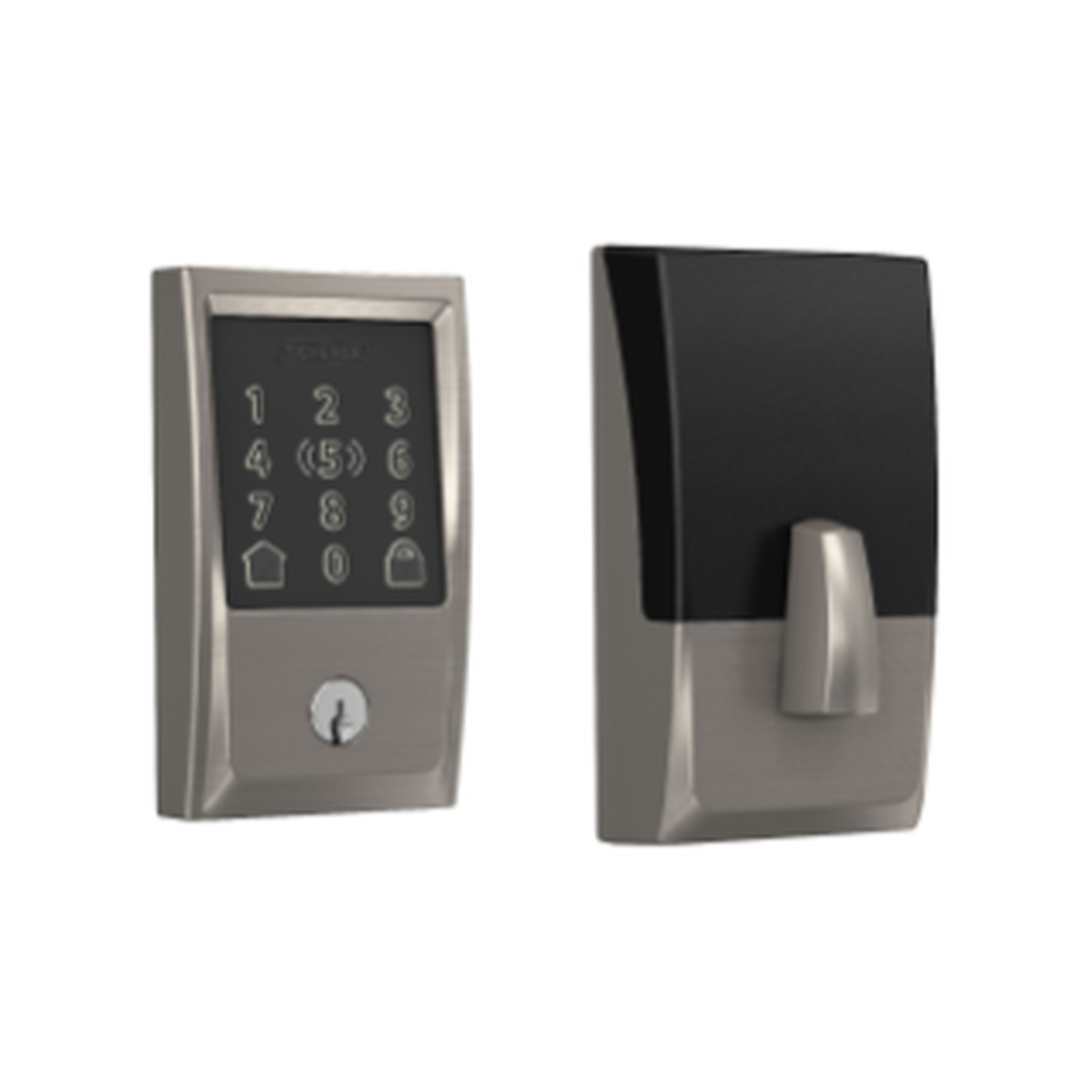 Schlage Encode Plus comes in two styles: the contemporary Century (above) and traditional Camelot (right).
