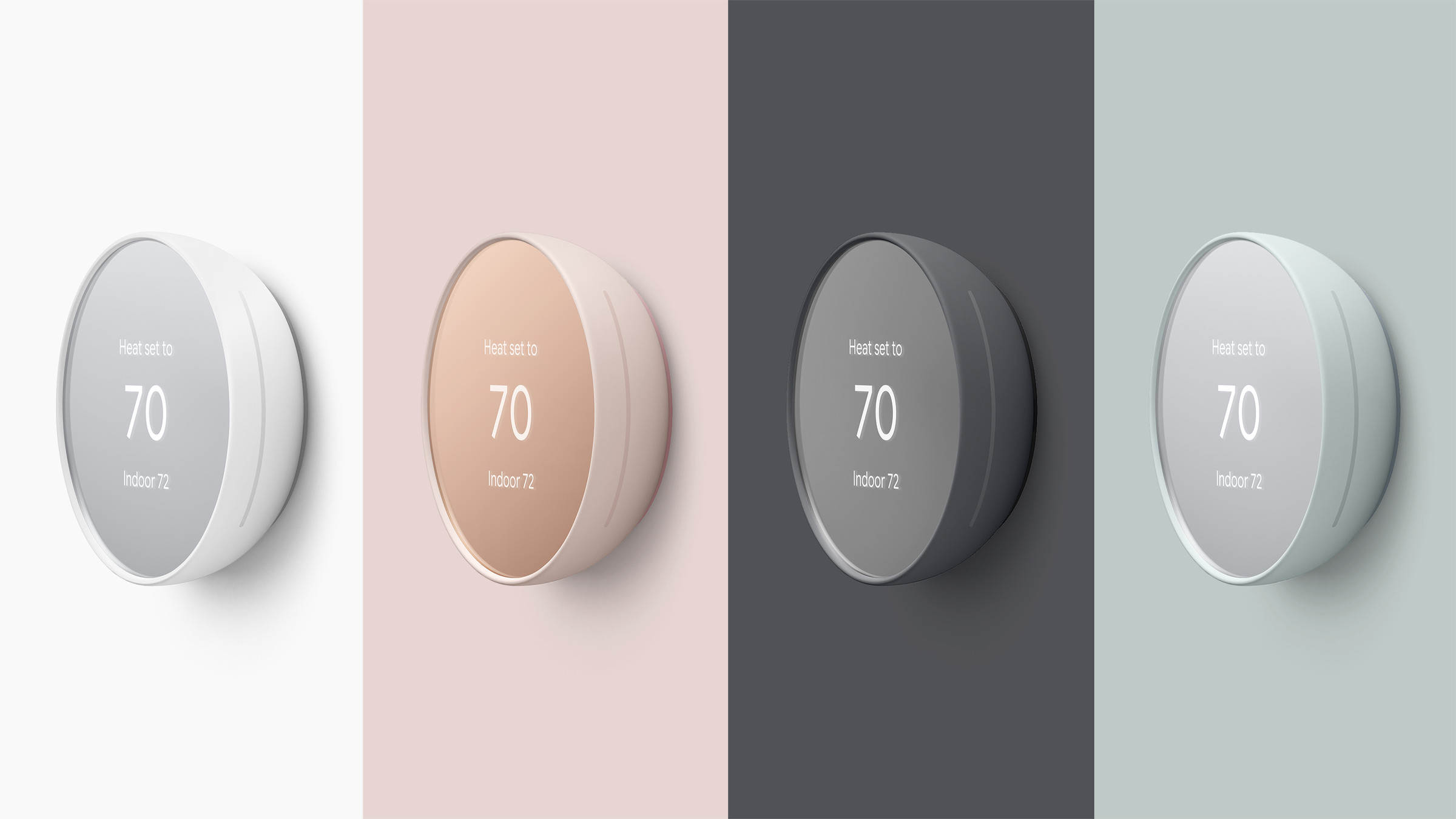 The new Nest Thermostat has a mirrored front and comes in four different colors