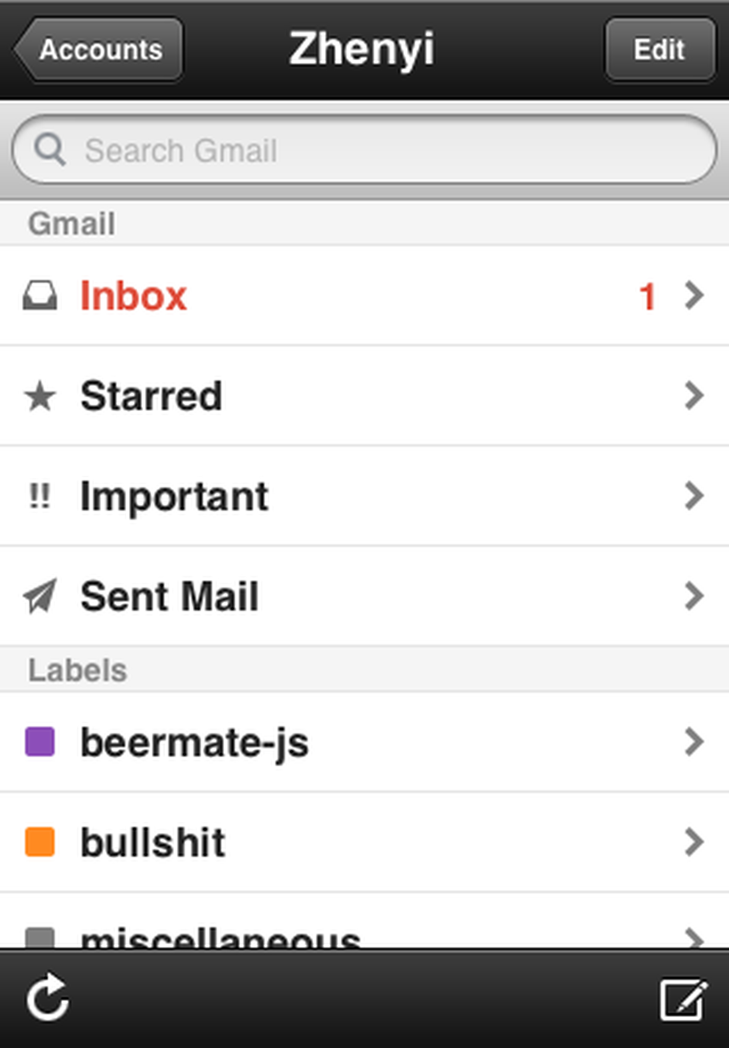 Sent Gmail client for iOS 