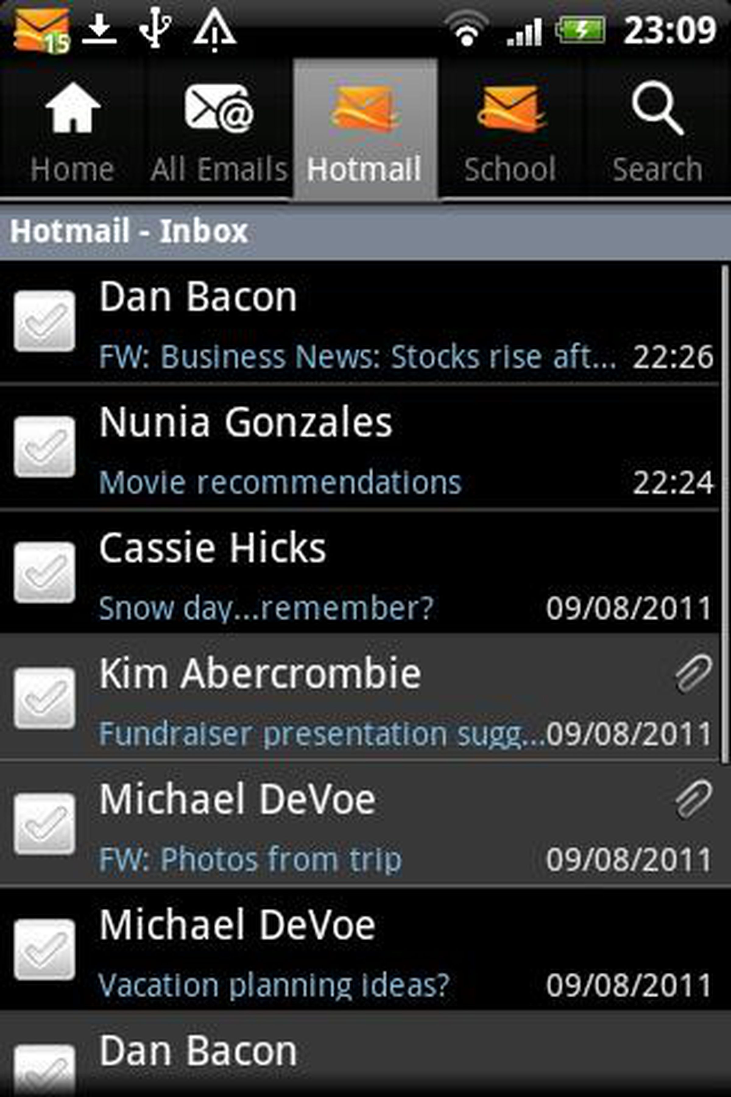 New Hotmail Web and Android app pictures