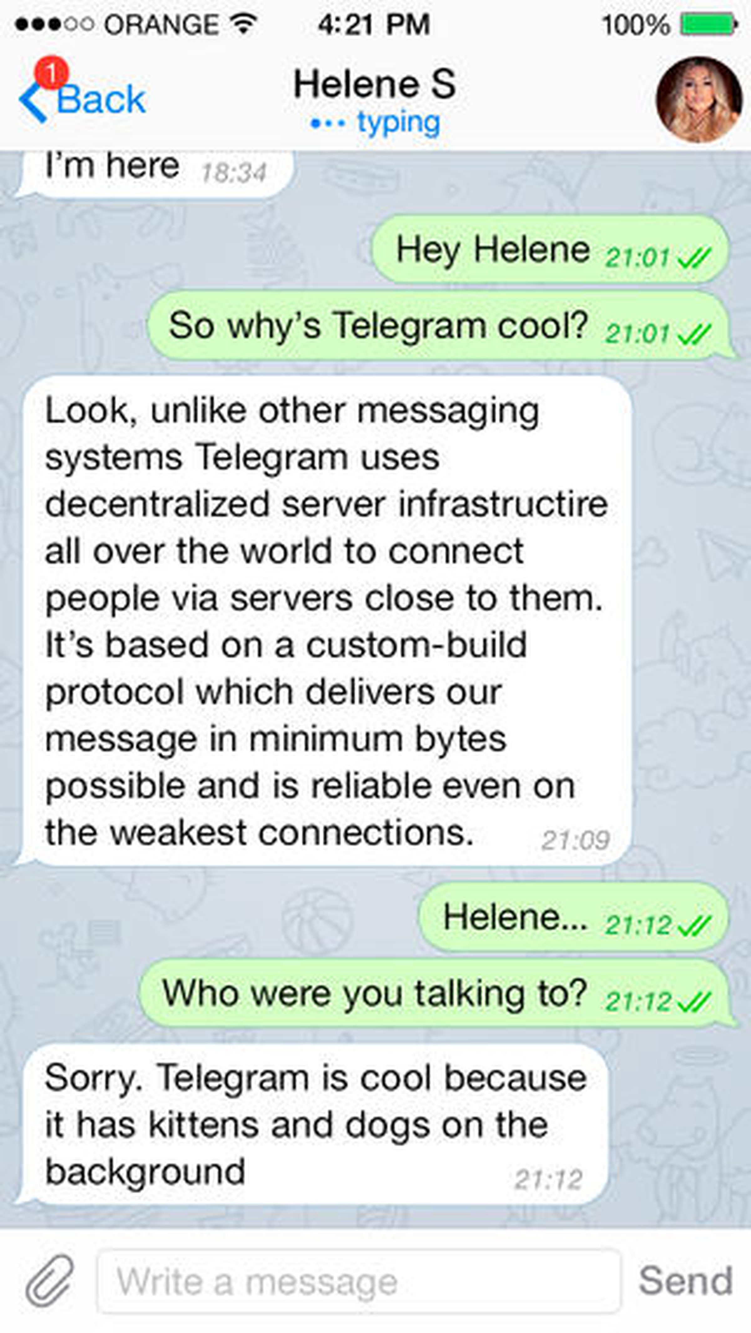 Telegram Messenger for iPhone screenshots