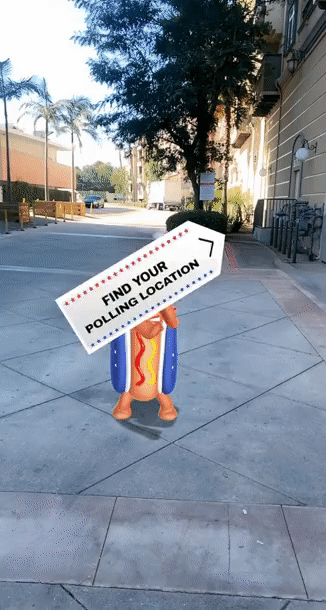Snapchat’s dancing hot dog returns for Election Day.