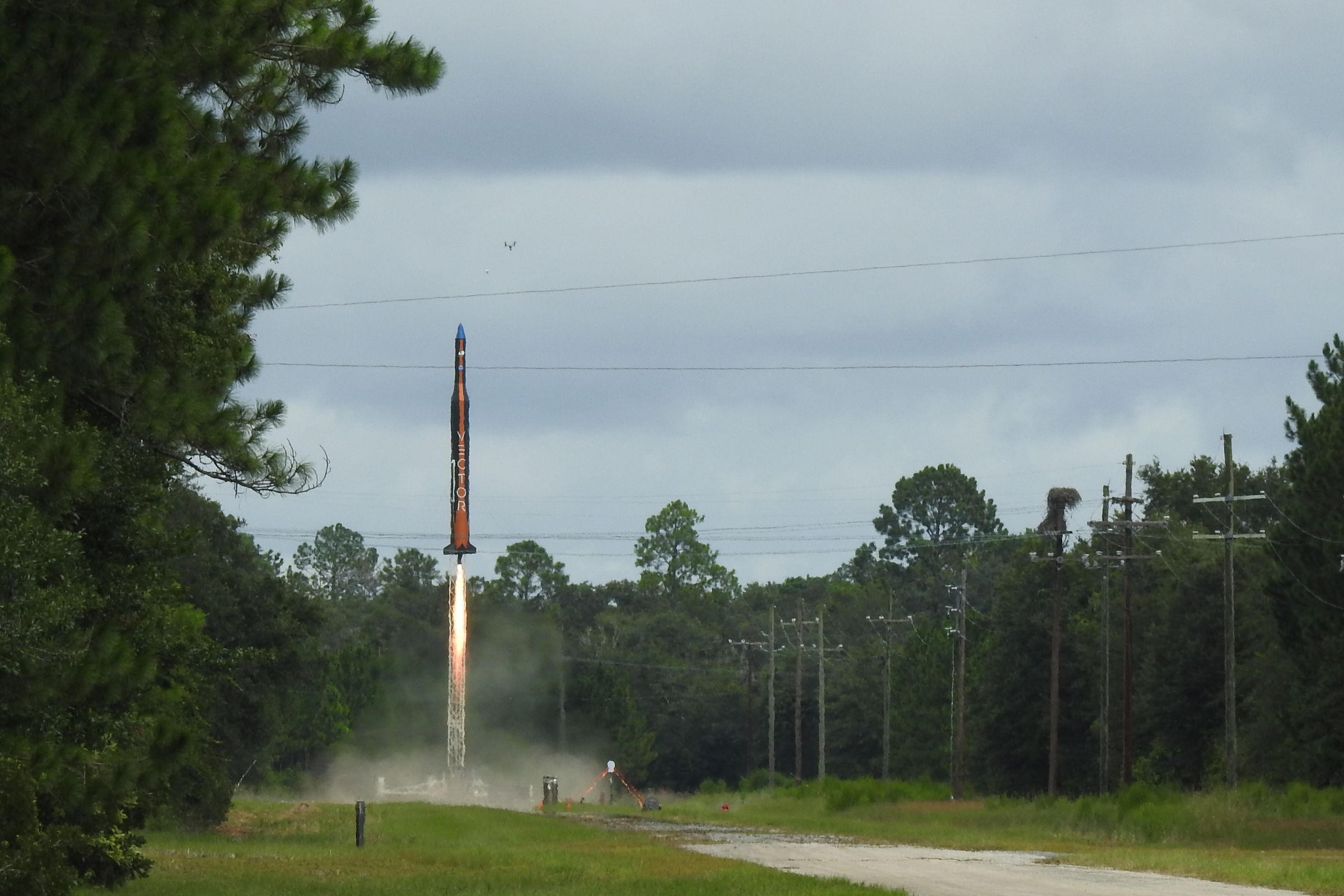The Vector-R launching from Spaceport Camden in Georgia