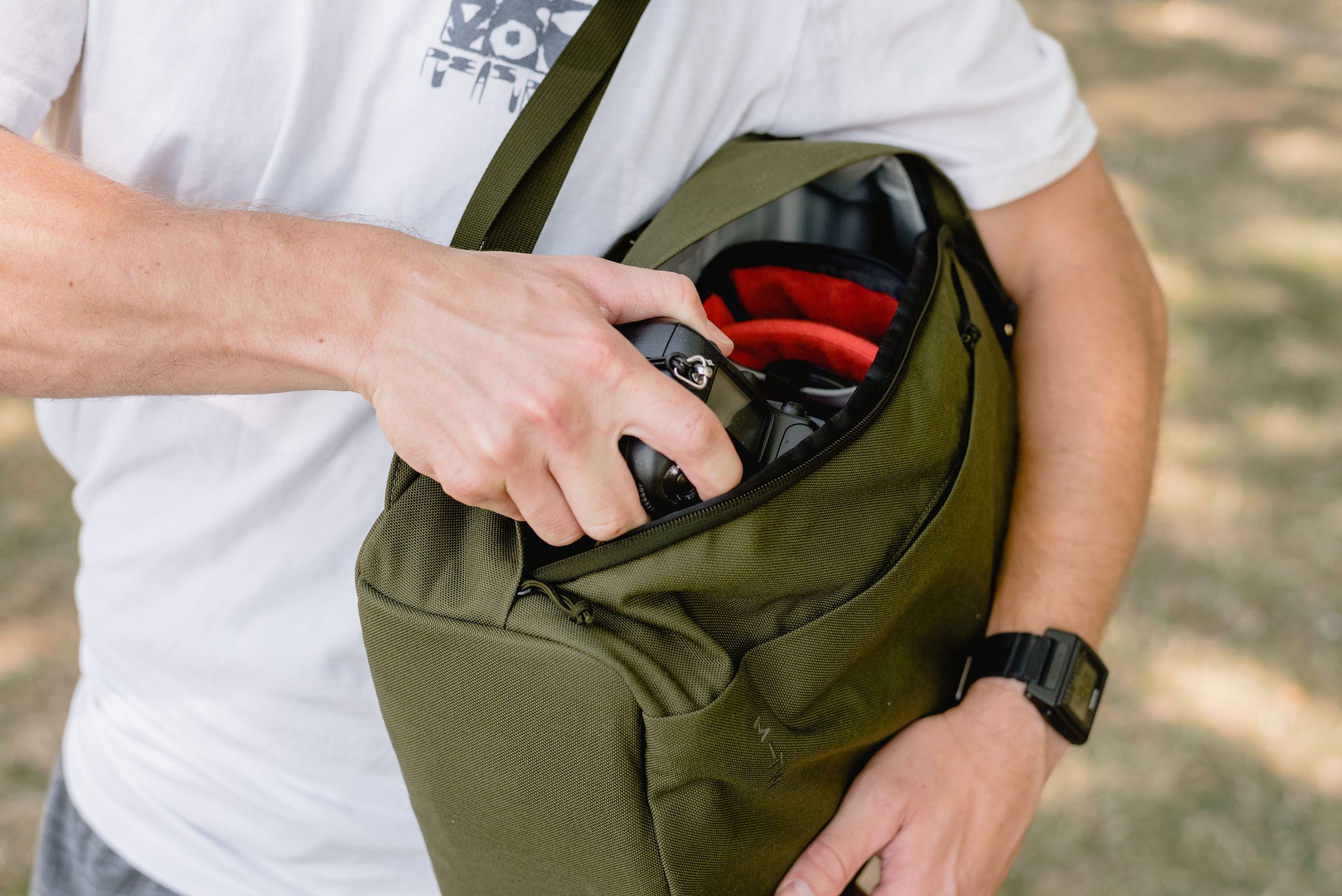 The Camera Insert fits into the backpack and allows for quick access to camera gear.