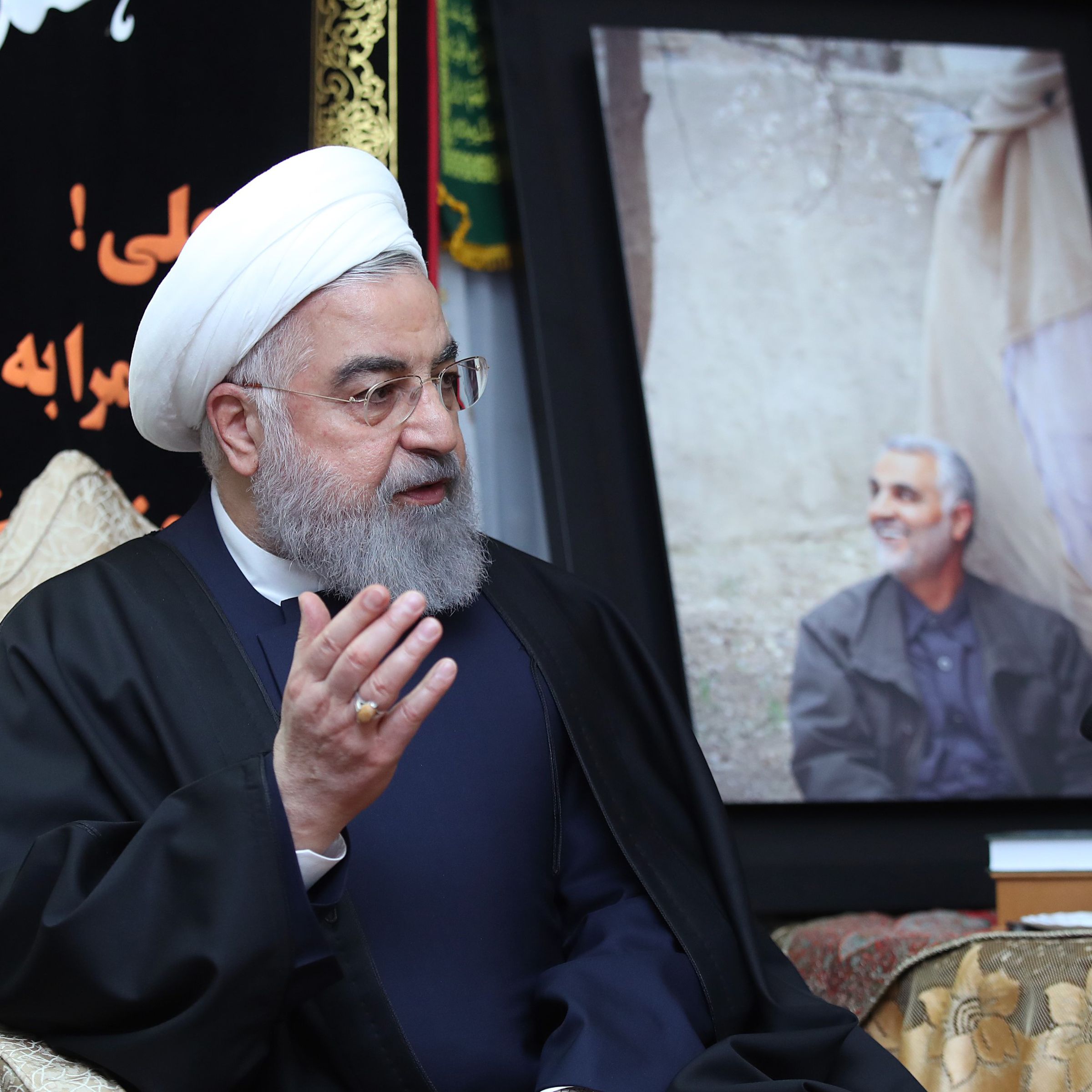 Iranian President Rouhani visits Qasem Soleimani’s home