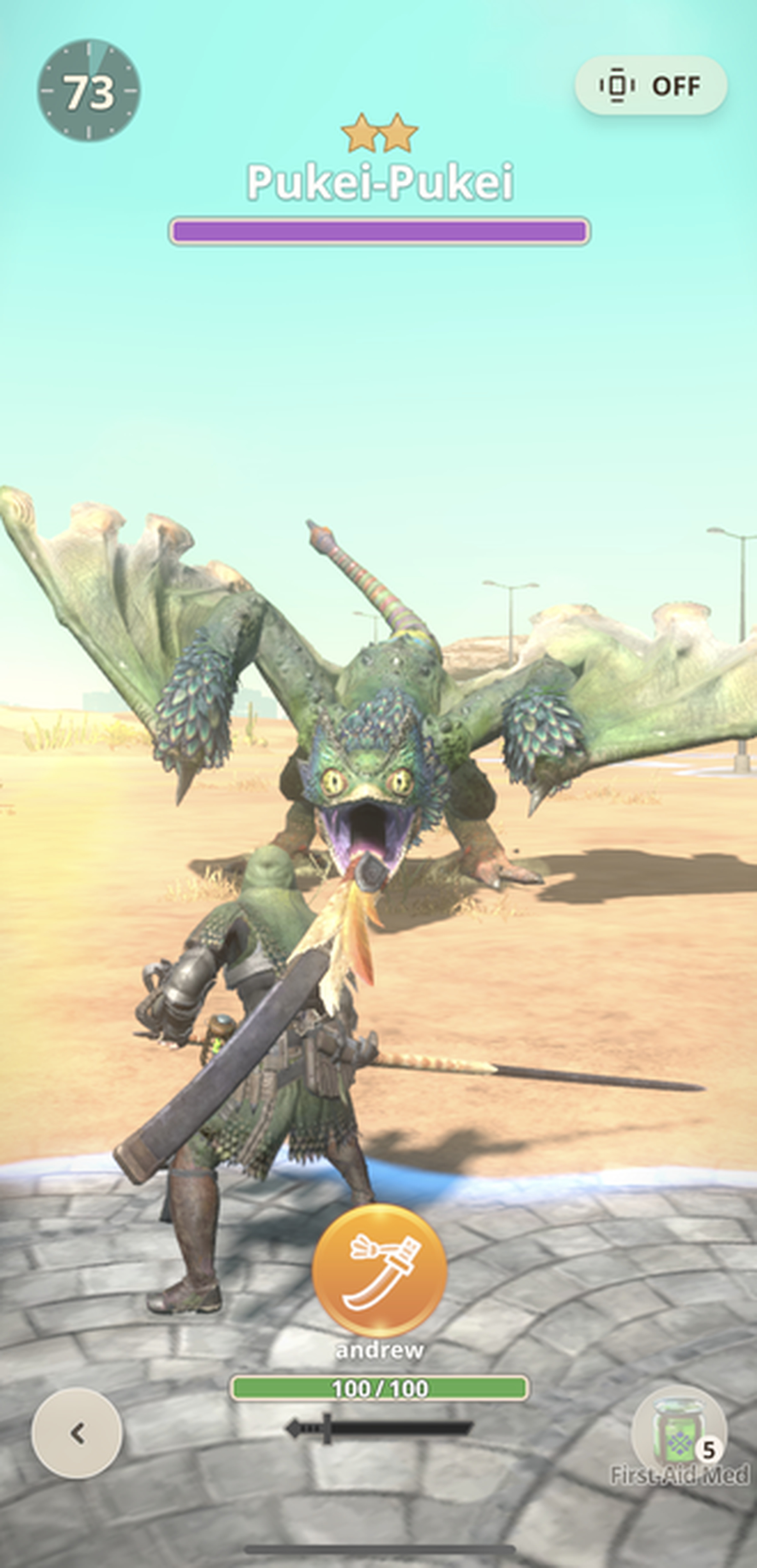 A screenshot from Monster Hunter Now.