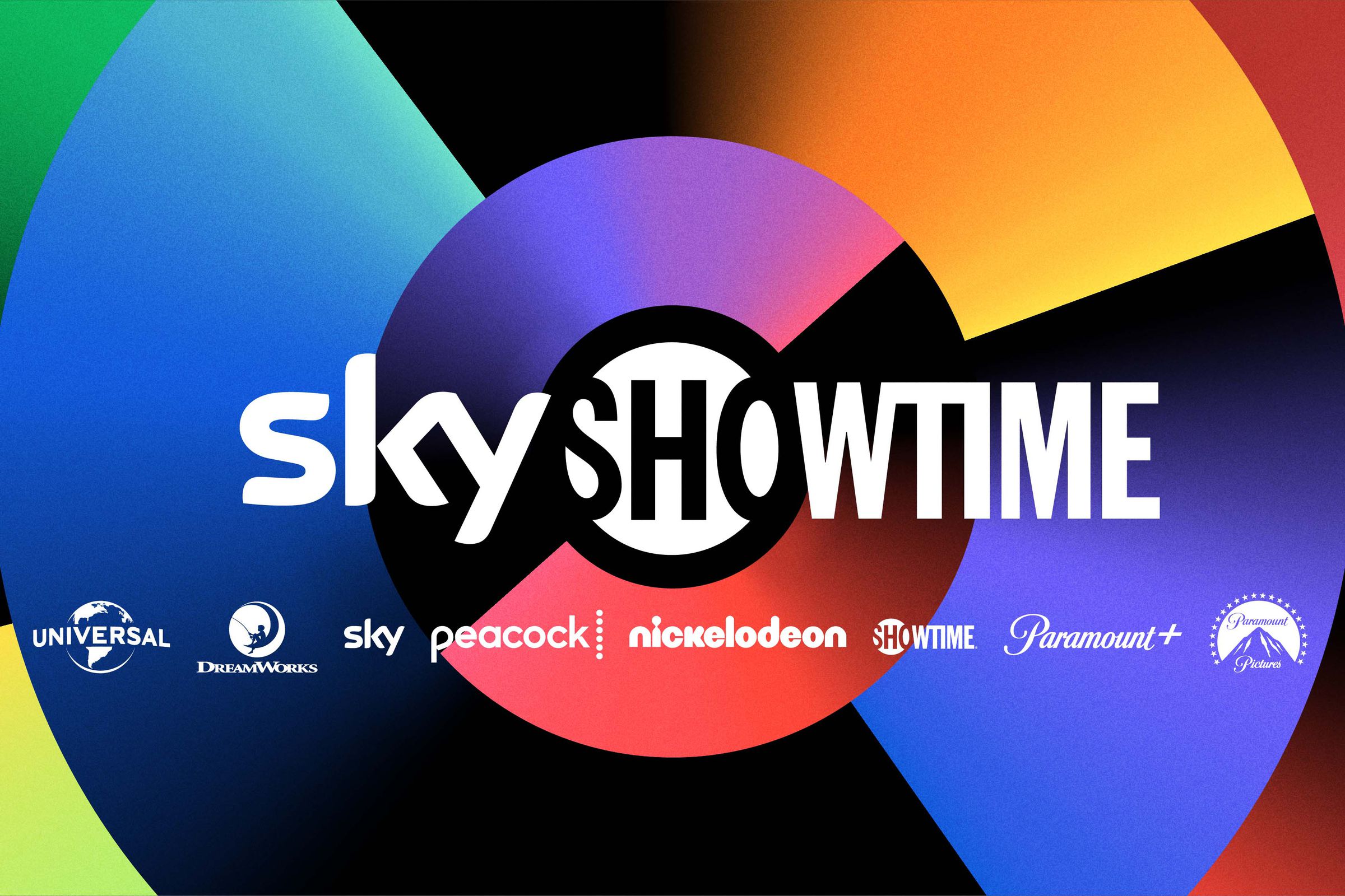 The SkyShowtime logo and logos for its content partners.