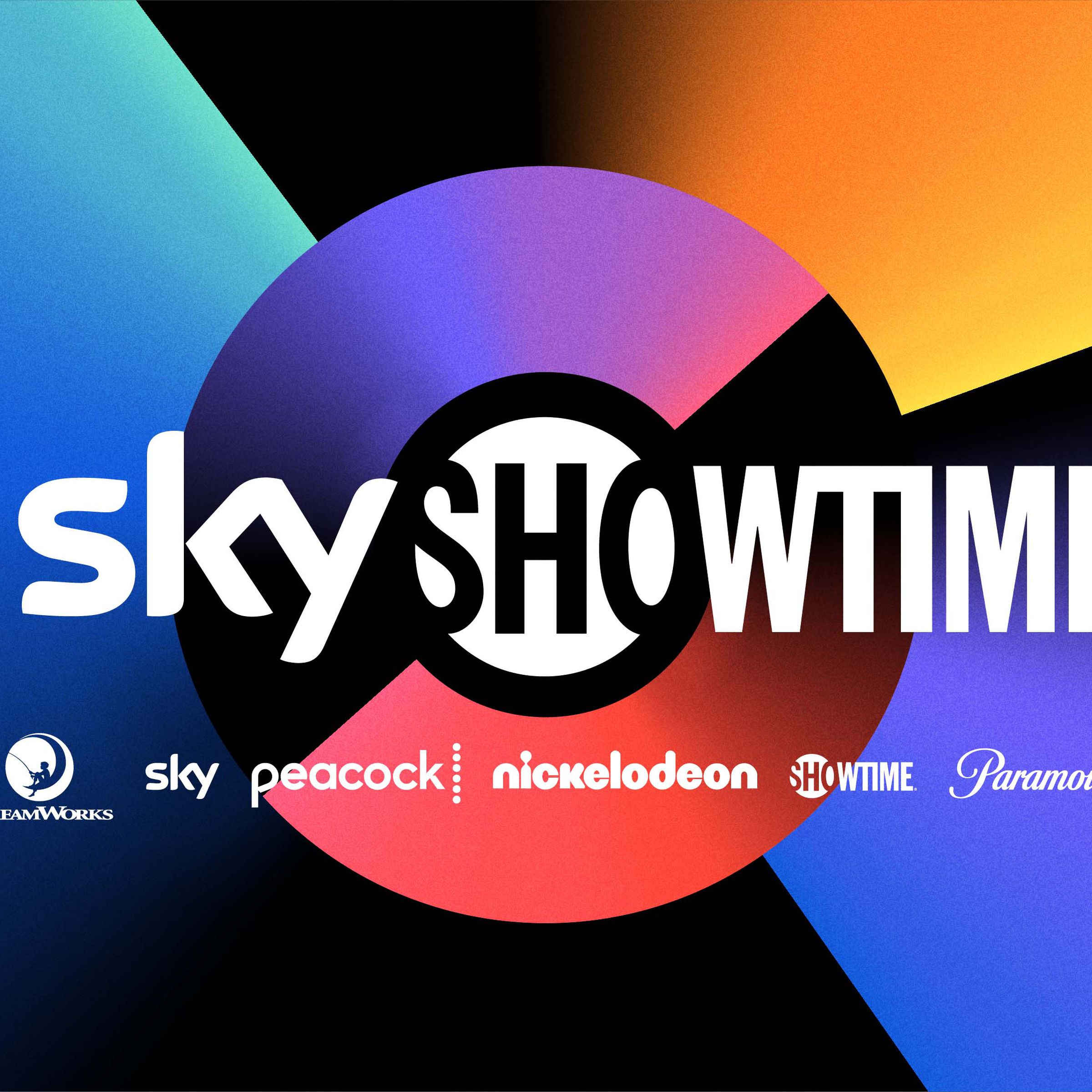 The SkyShowtime logo and logos for its content partners.