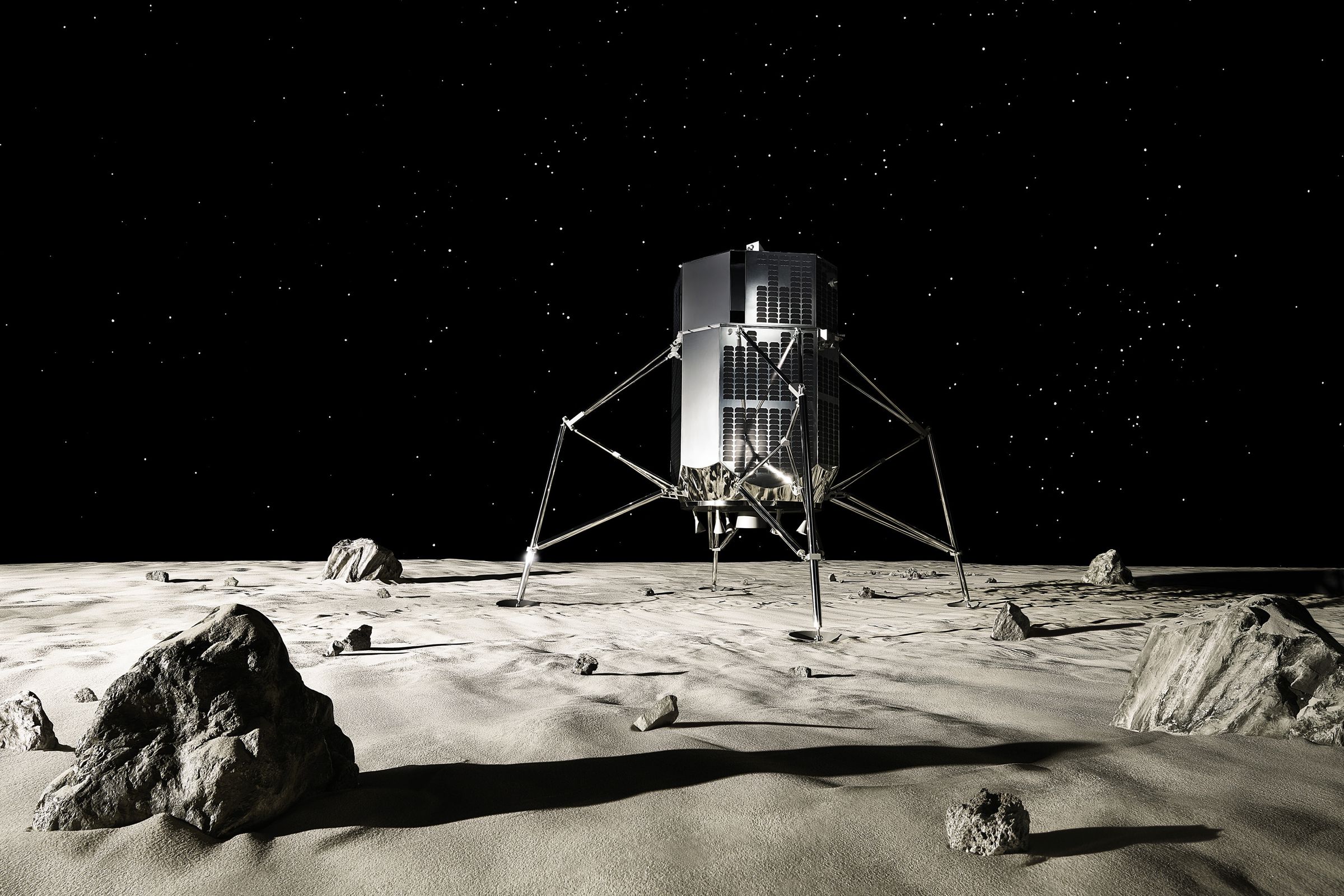 A mockup of ispace’s lunar lander concept.