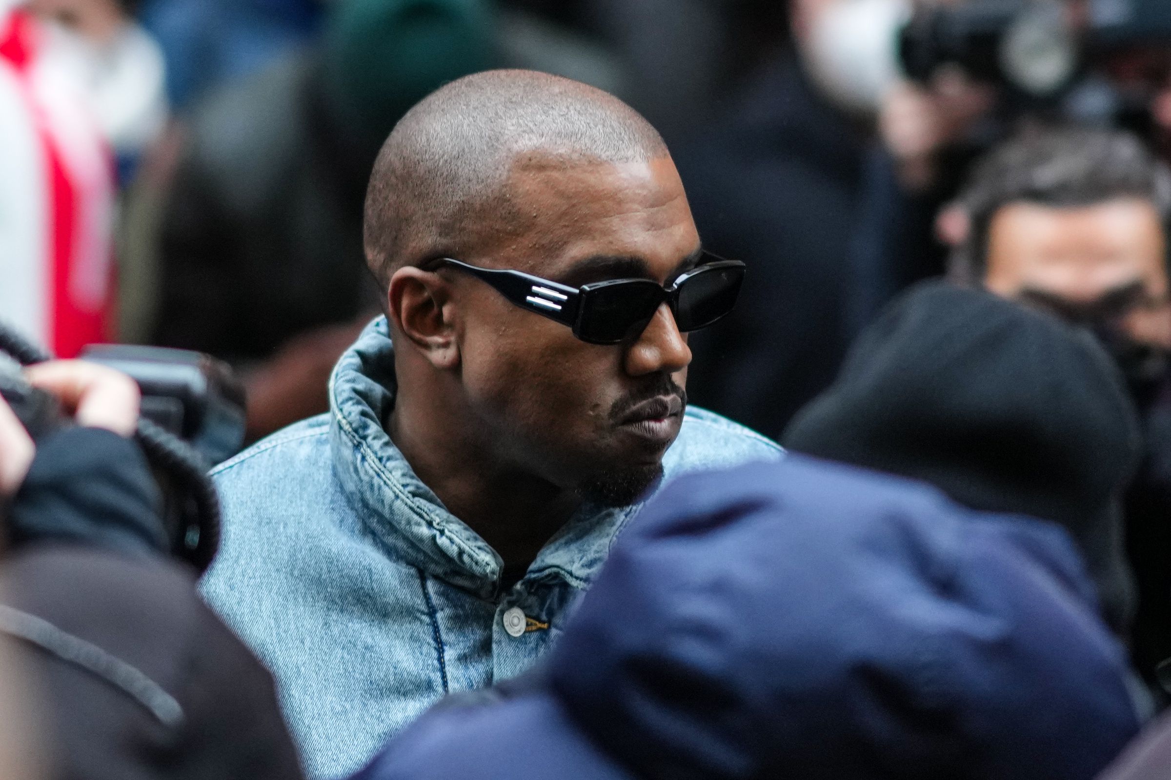 Kanye West at Paris Fashion Week.