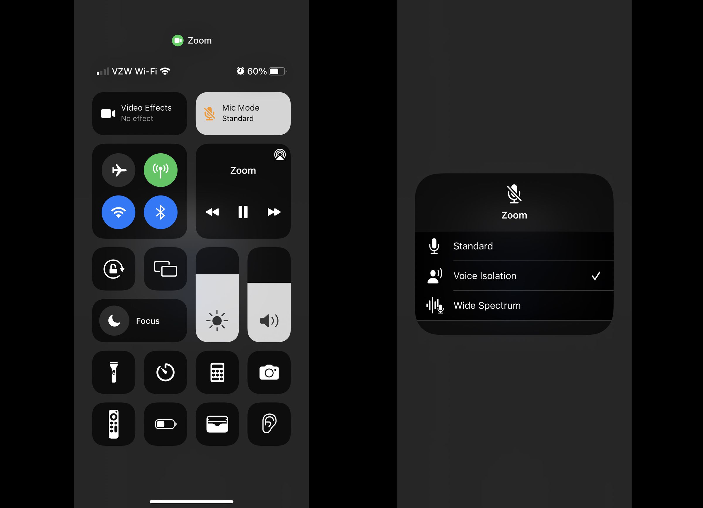 To turn on Voice Isolation, open up Control Center while you’re on a call.