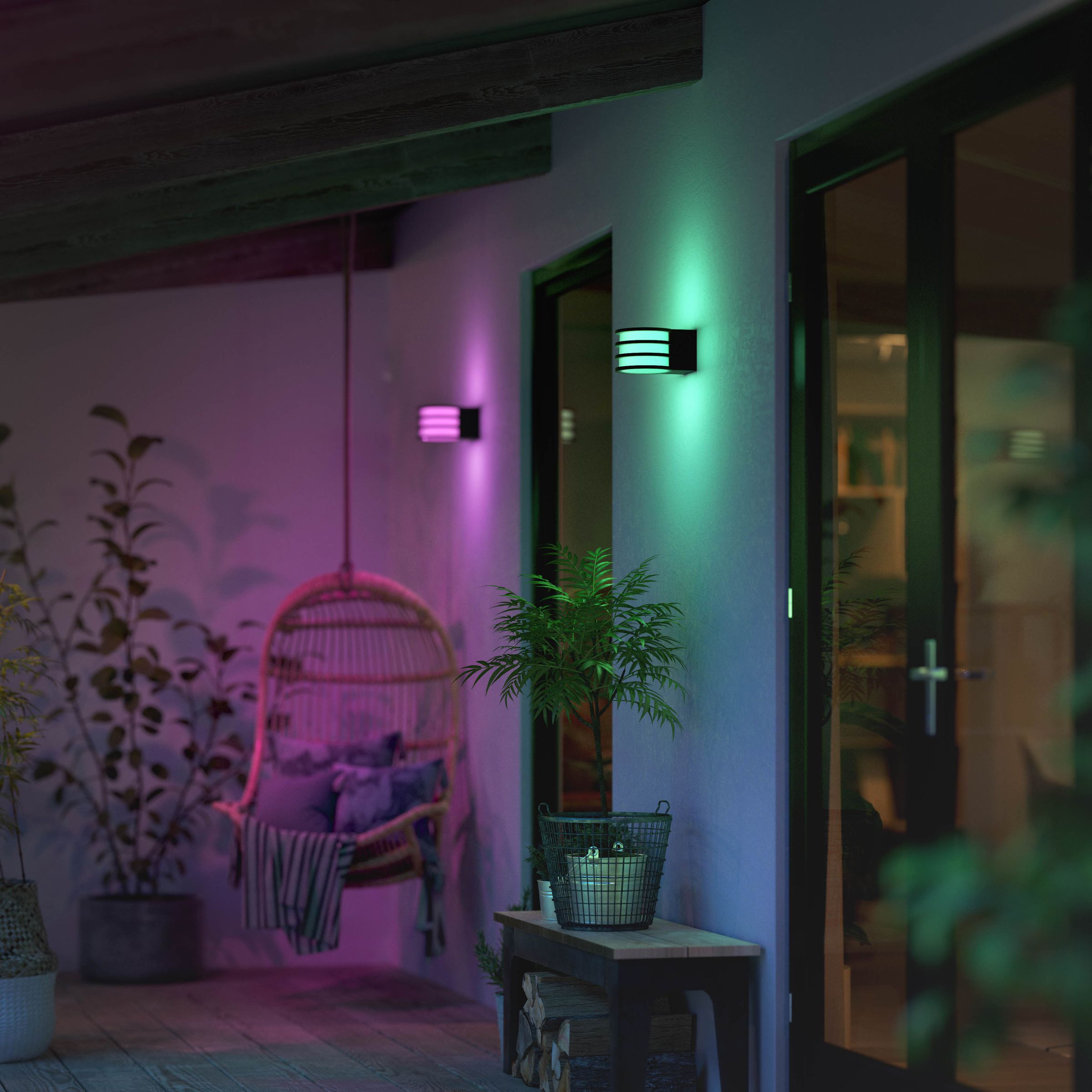 Philips Hue’s new Lucca wall light has color-changing and white lighting options.