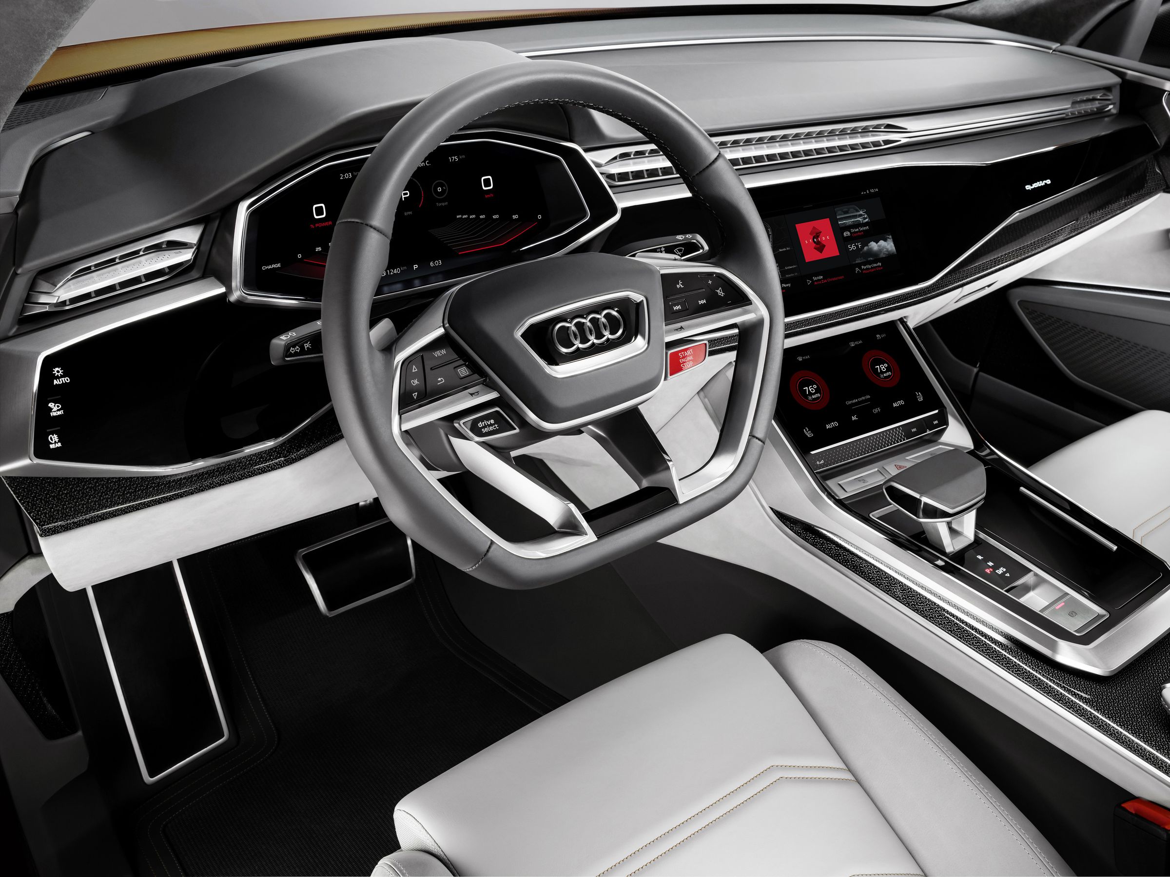 The Q8 Sport Concept running Audi’s new Android-powered infotainment system