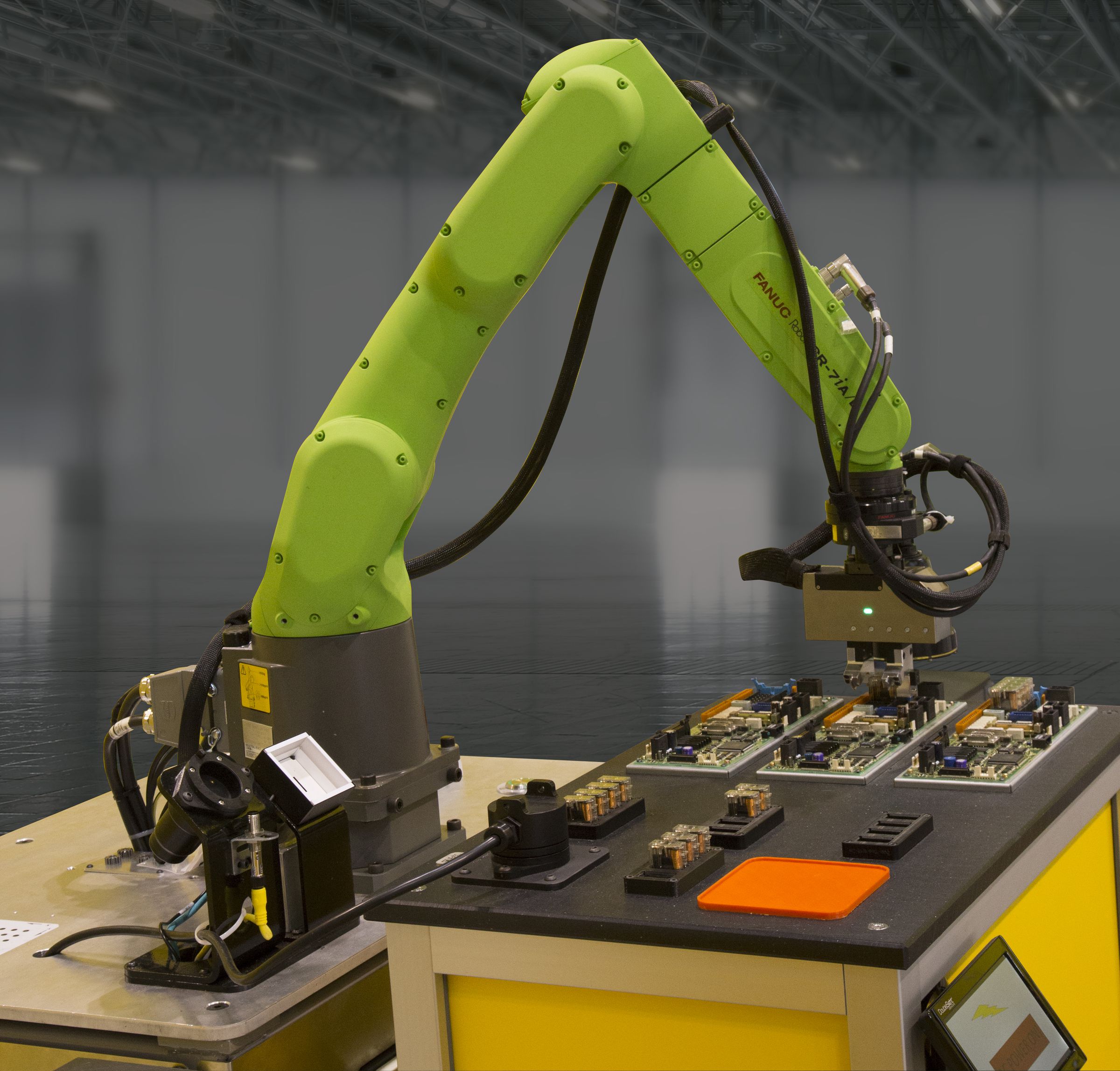 



Fanuc is Japanese robotics company that specializes industrial manufacturing, like the CR-4iA robitic arm used for gearbox and motor assembly. 