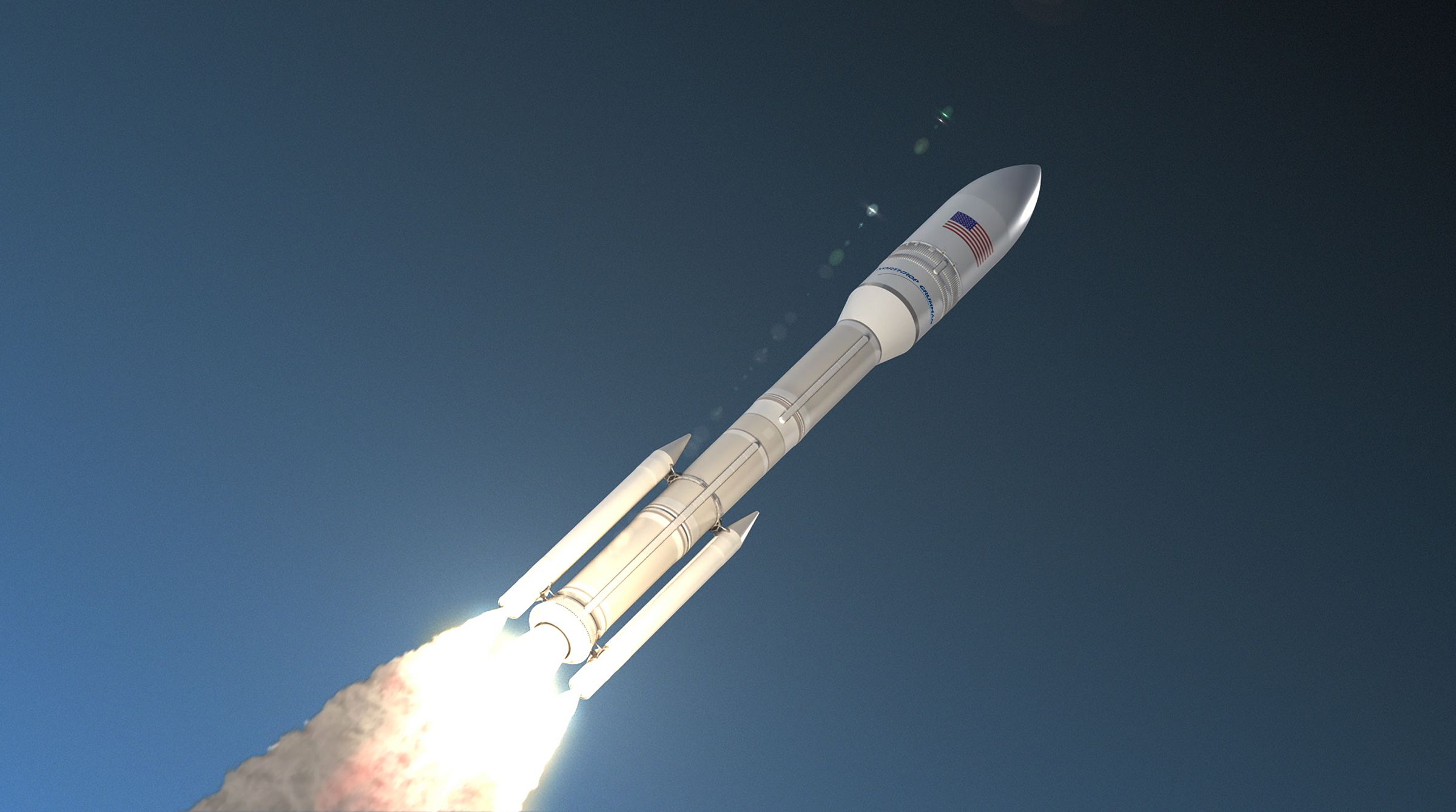 An artistic rendering of Northrop Grumman’s OmegA rocket
