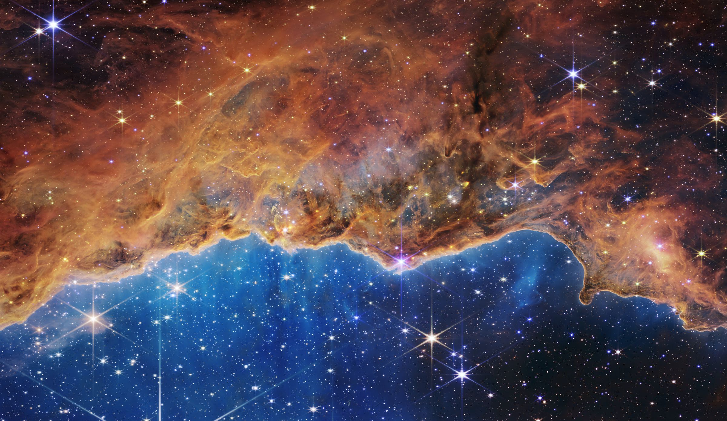 the popular image of the carina nebula, but flipped