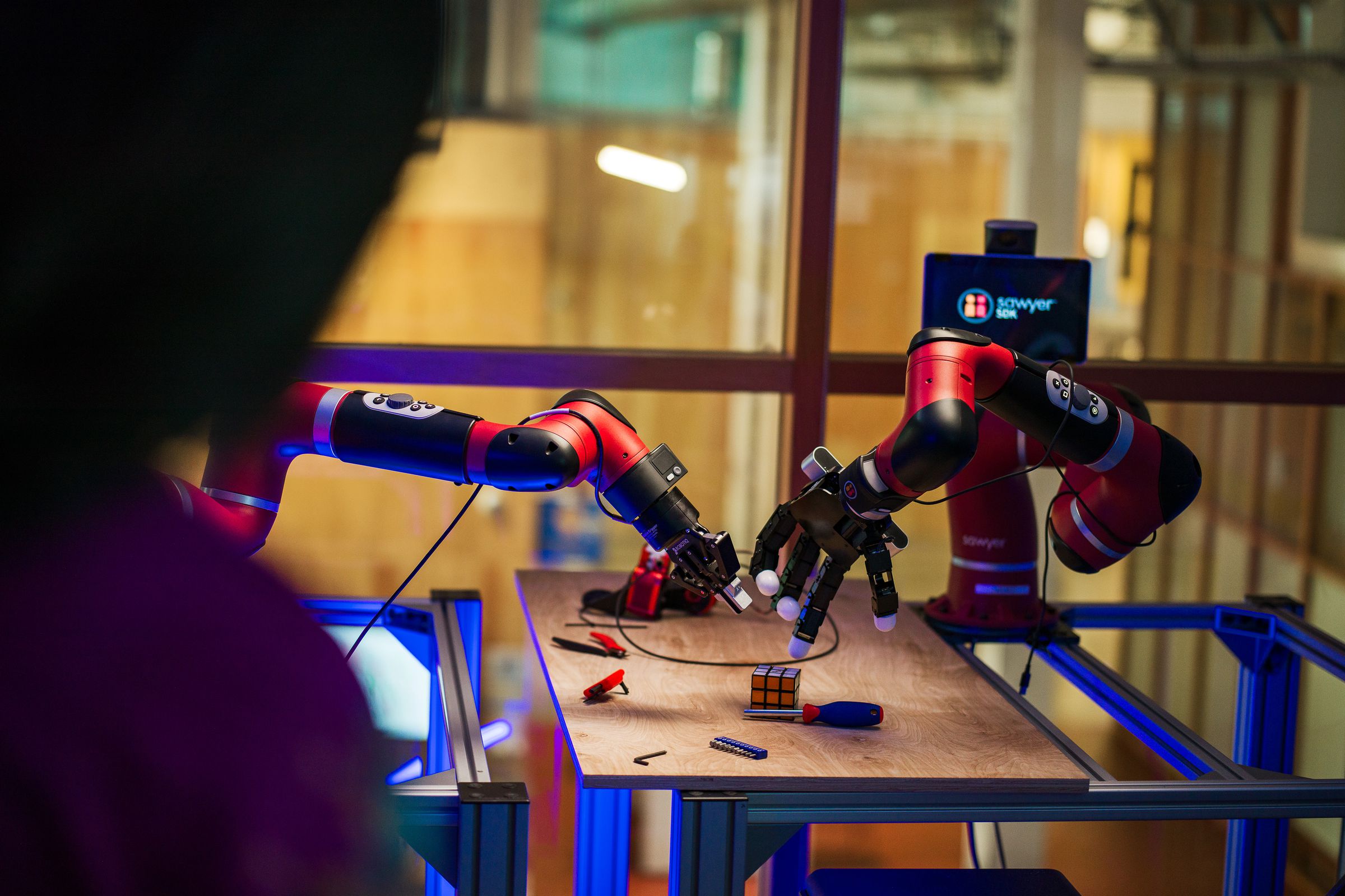 Facebook’s experiments involve using a sense of touch to help a robot complete simple tasks. 