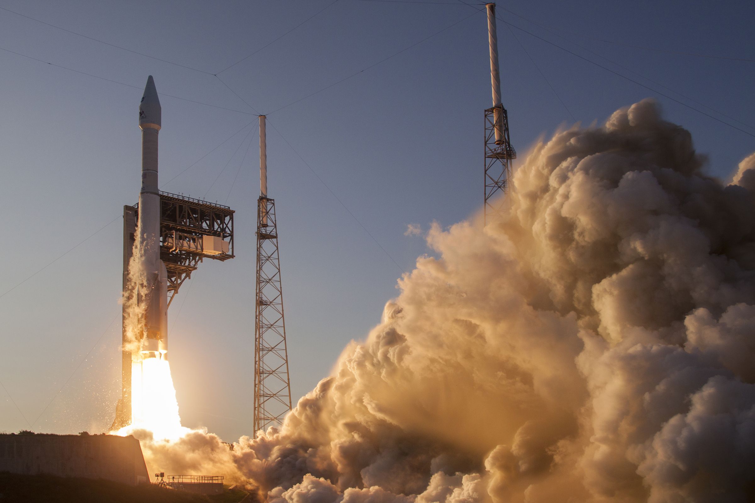An Atlas V rocket launching NASA’s OSIRIS-REx spacecraft.