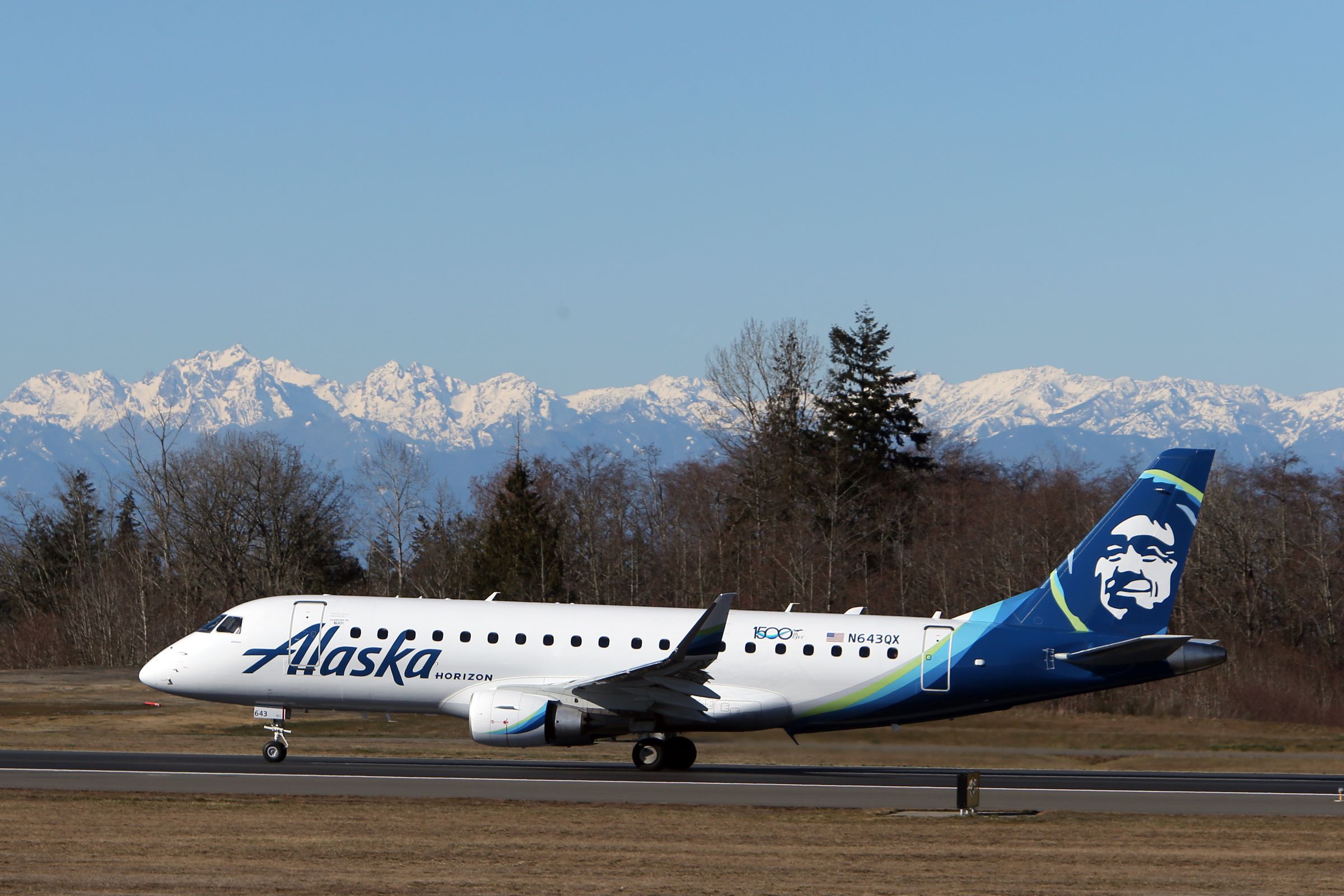 The first commercial flight out of the new Everett Paine Field Airport terminal takes off Monday, March 4, 2019. The inaugural flight left at 10 am, carrying state and local dignitaries to Portland, and two subsequent flights departed to Las Vegas and Pho