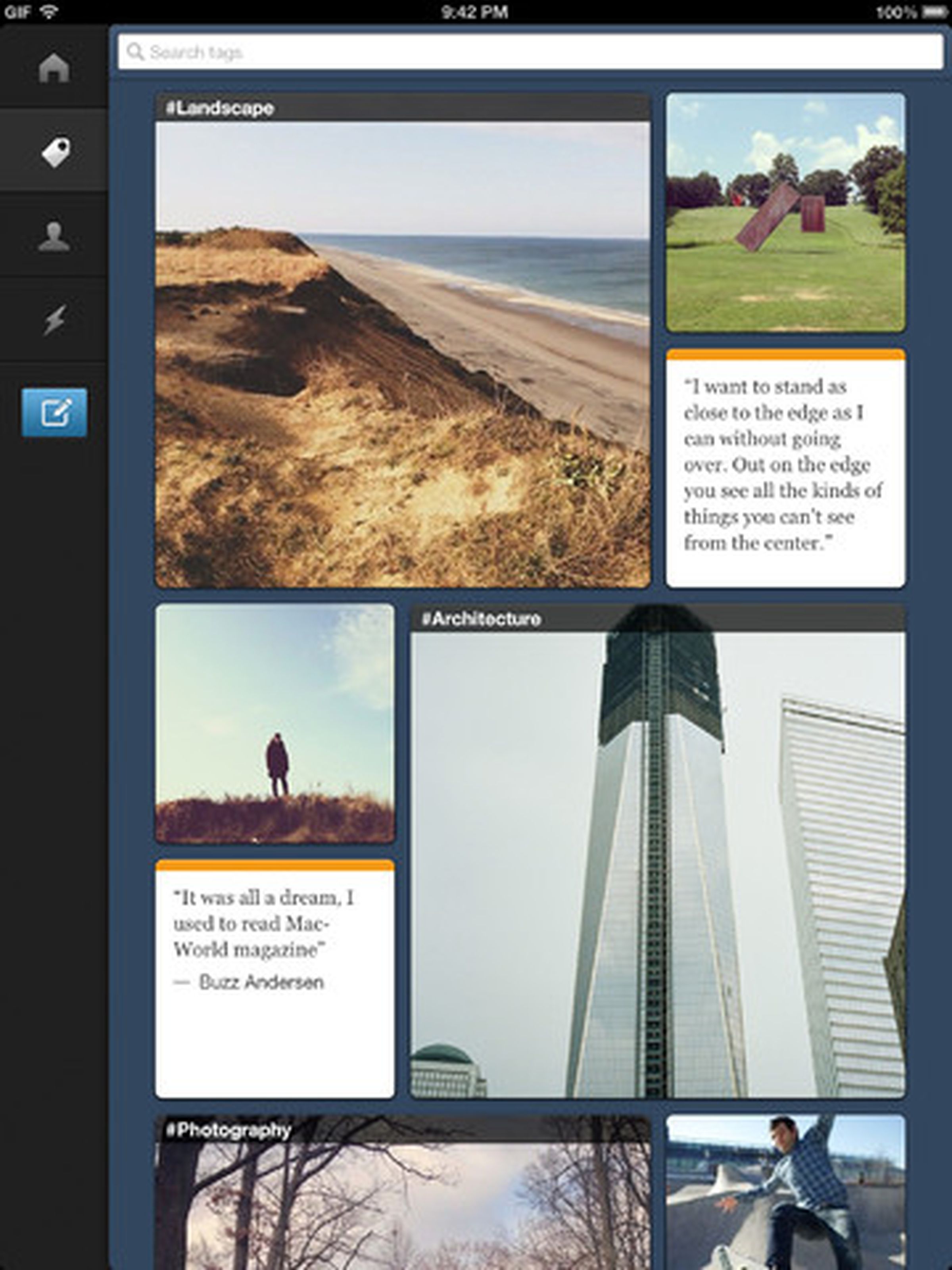 Tumblr for iPad screenshots