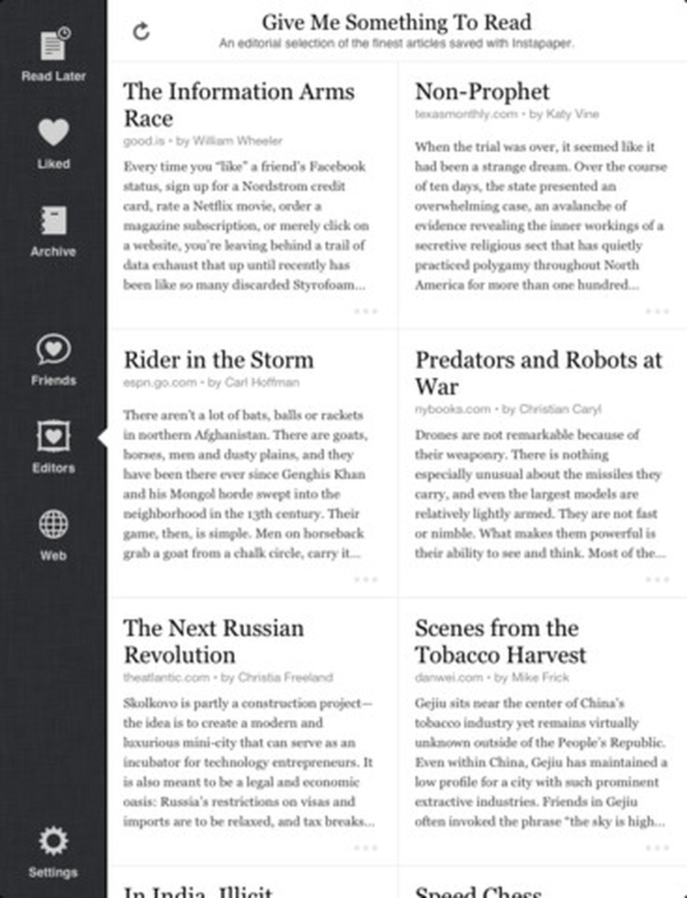 Instapaper 4.0 for iPad and iPhone