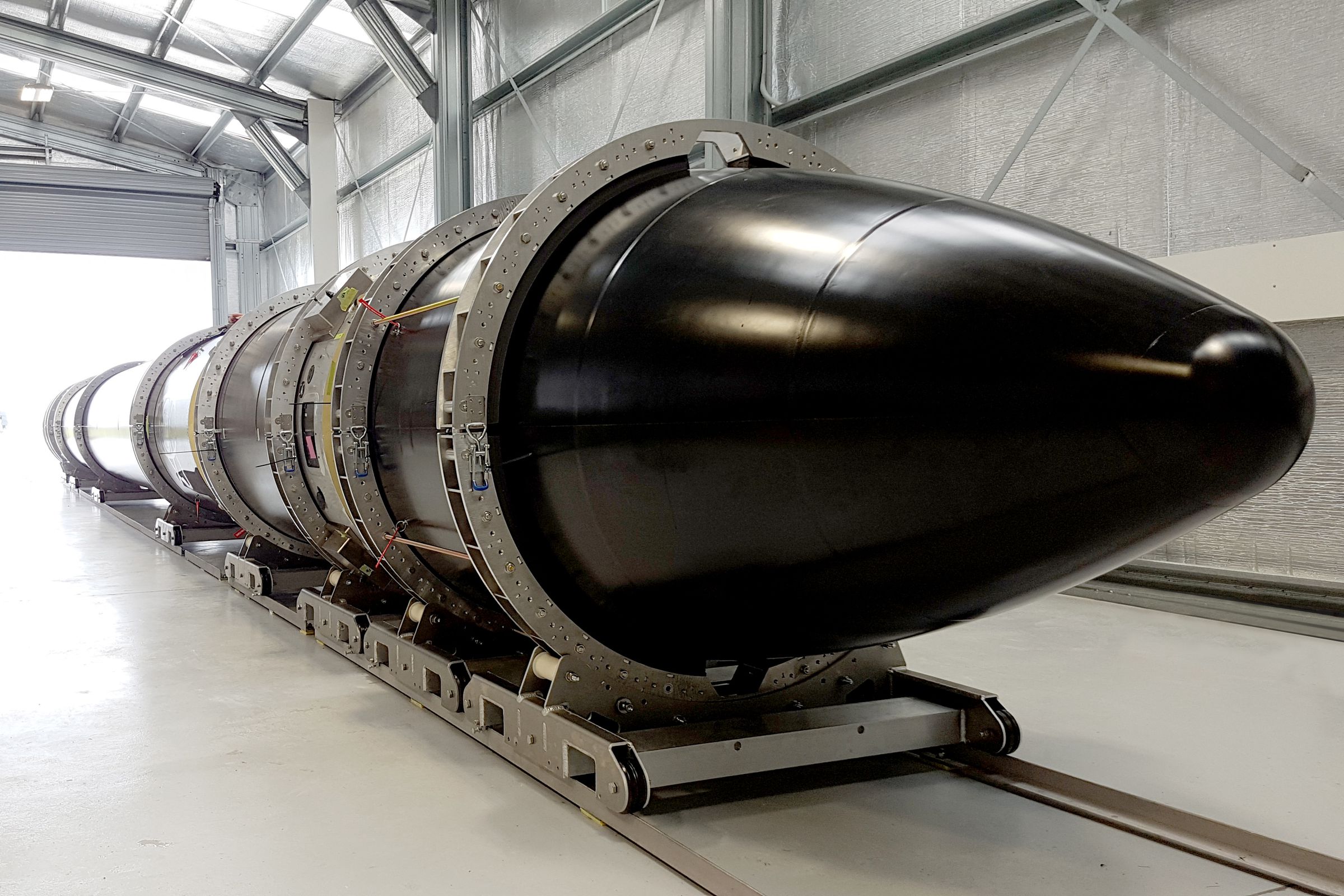 The first Electron test vehicle at Rocket Lab’s New Zealand launch site.