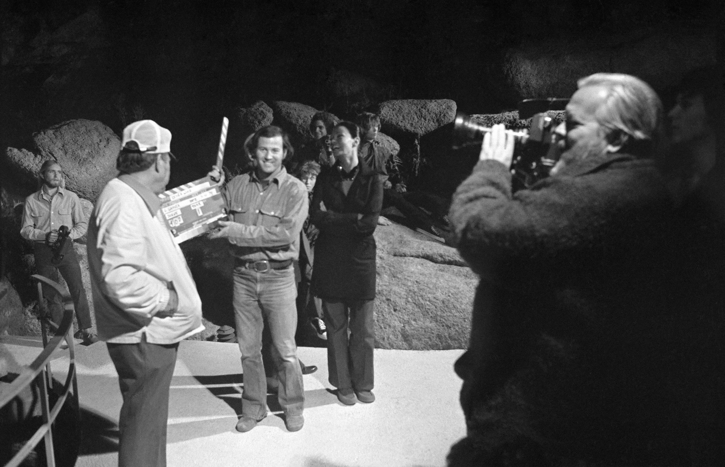 Orson Welles on the set of The Other Side of the Wind