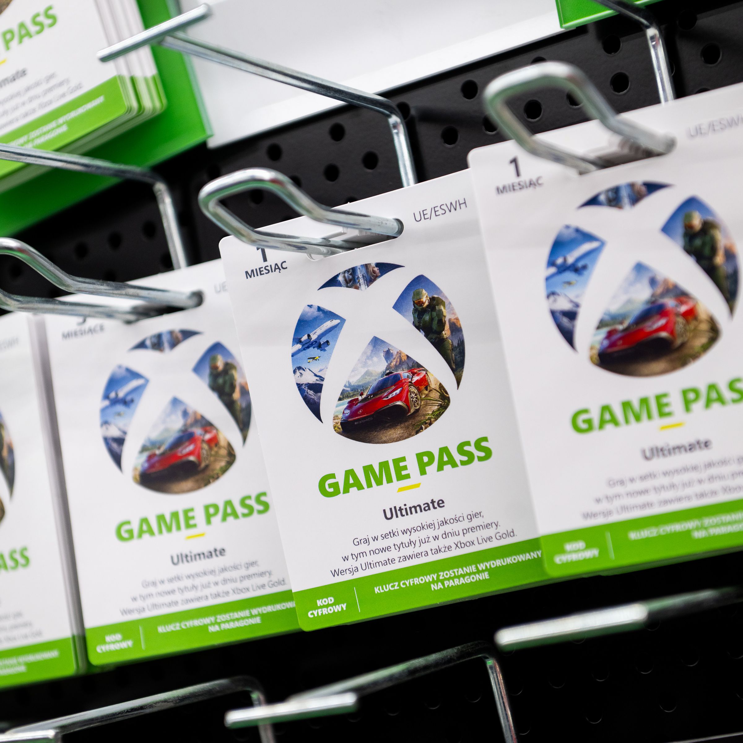 Xbox Game Pass gift cards are seen at the shopping mall in...