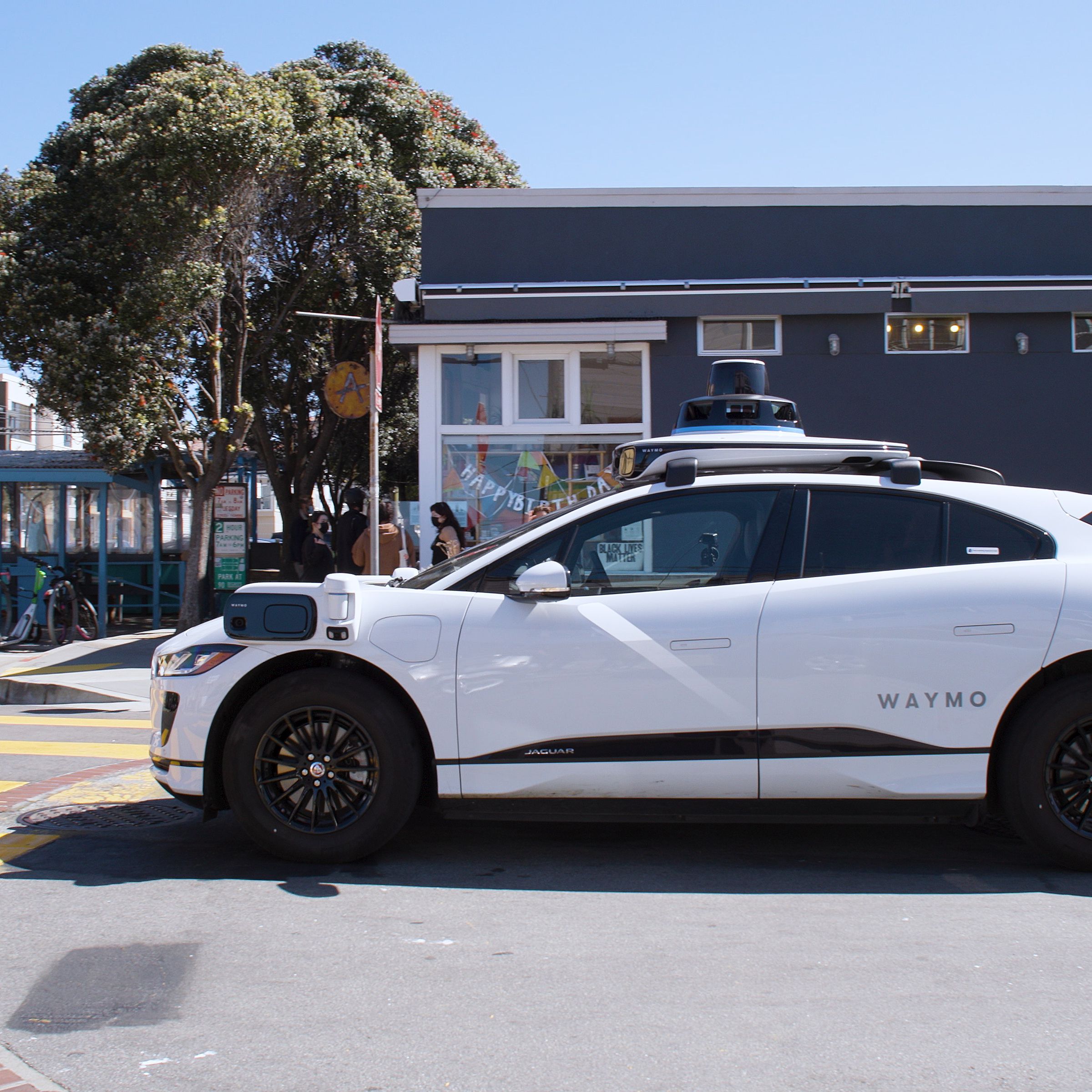 A driverless Waymo vehicle operating in San Francisco.