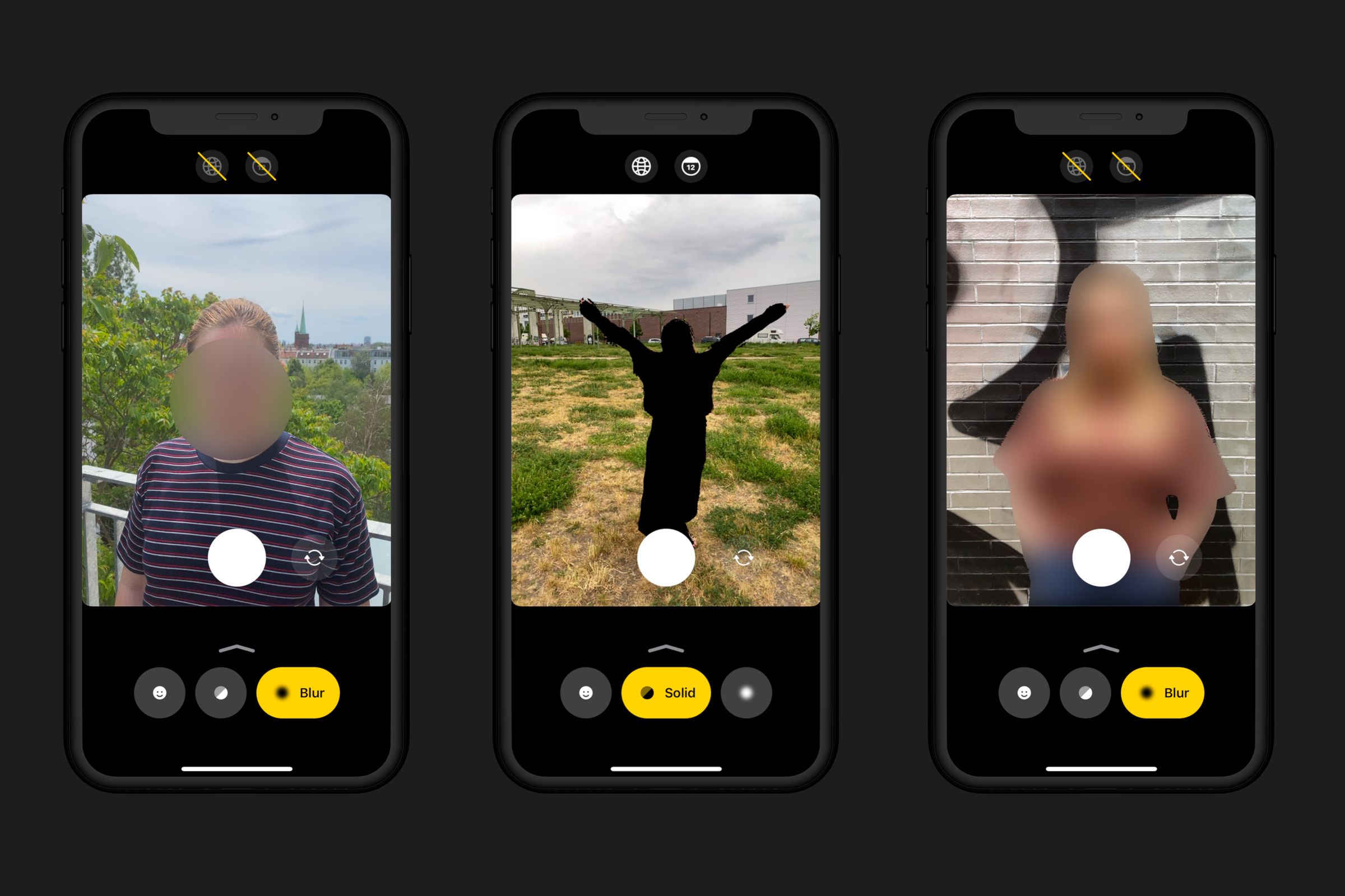 Anonymous Camera is an easy to use mobile tool to blur and block out faces and bodies. 