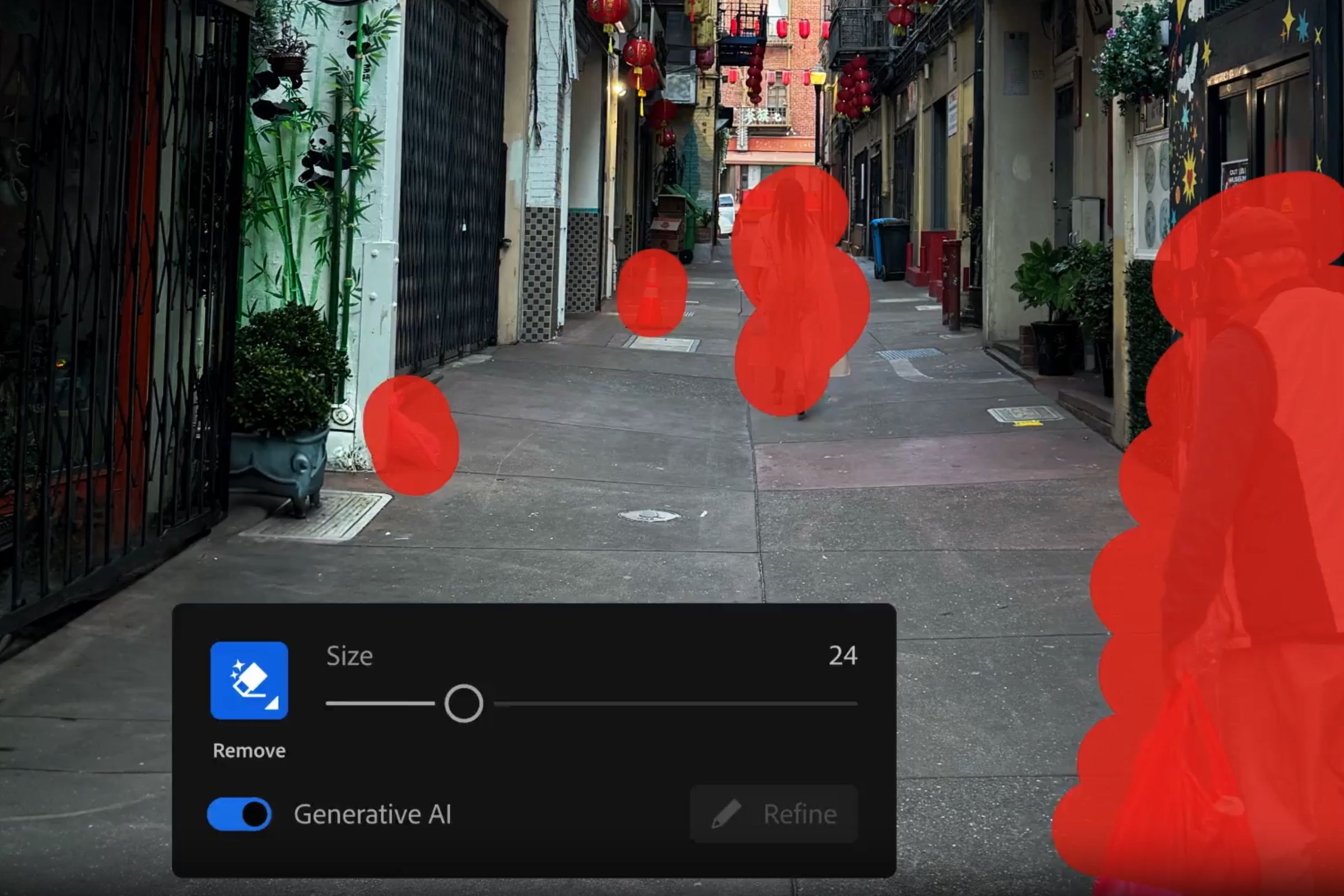 A screenshot taken of Adobe Lightroom’s new Generative Remove feature.