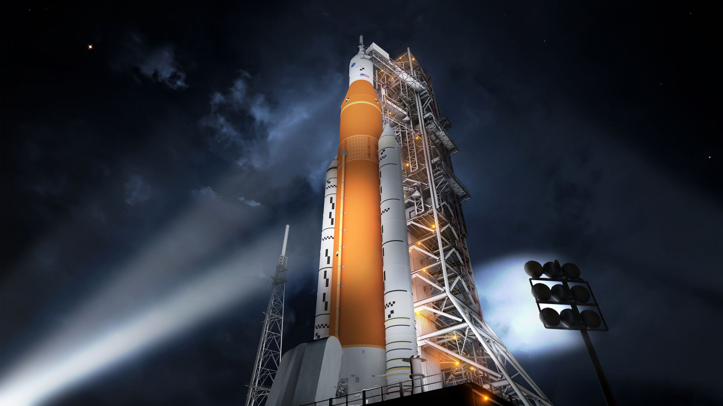 An artistic rendering of the future SLS.
