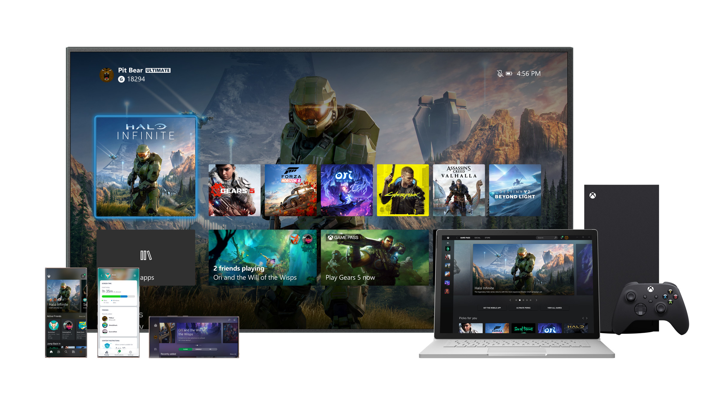 The new Xbox design across console, PC, and mobile.