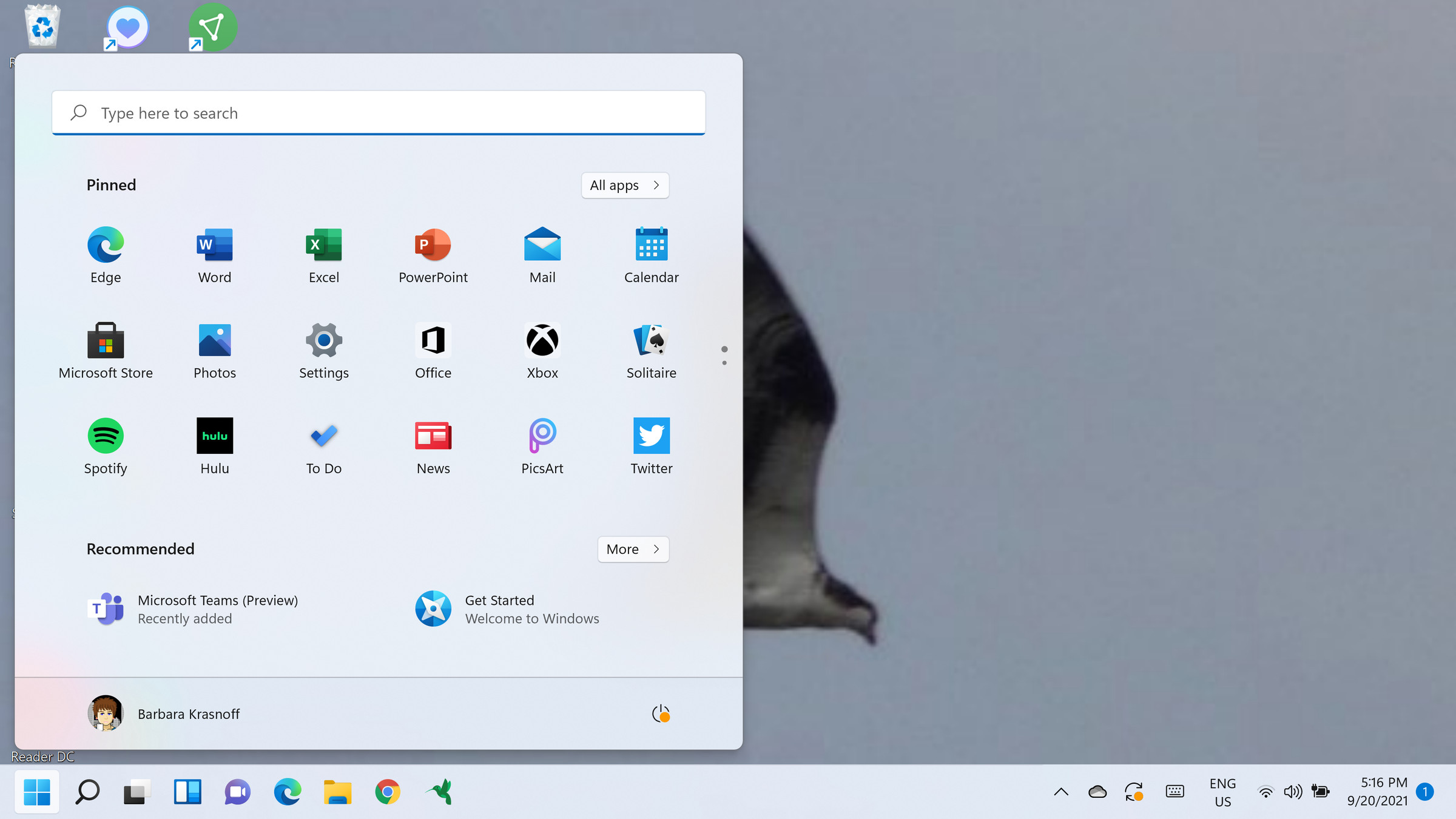 Now the Start menu icon is in the left corner, but the menu itself is unchanged.