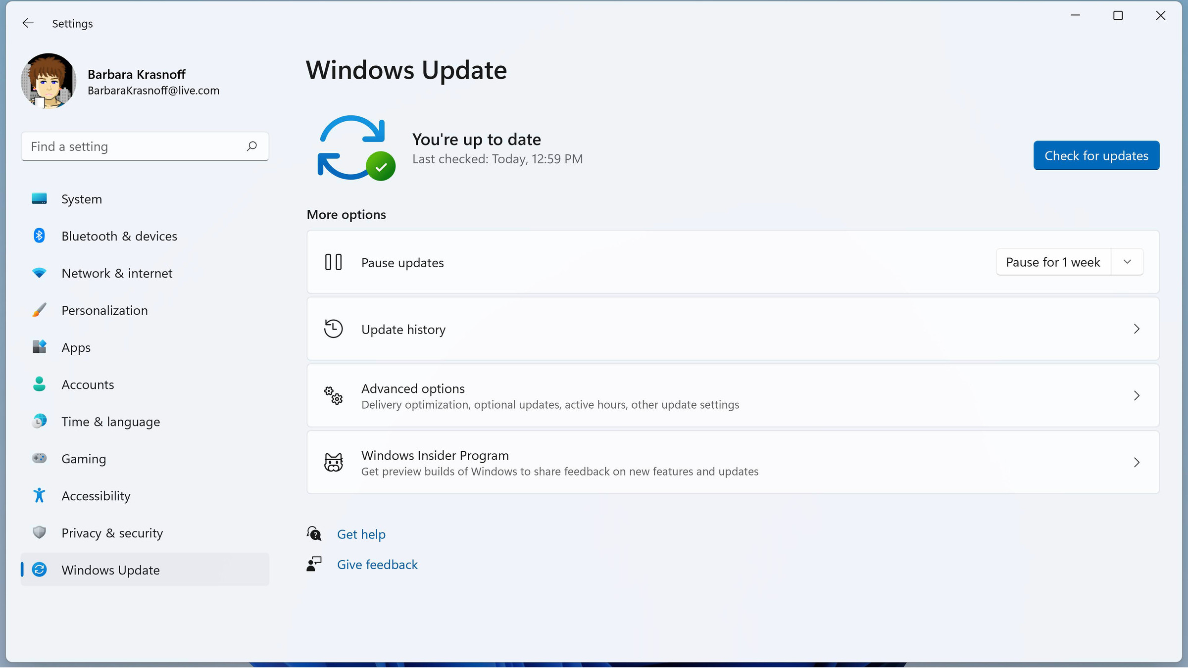 Open Windows Update to see if you’re up-to-date.