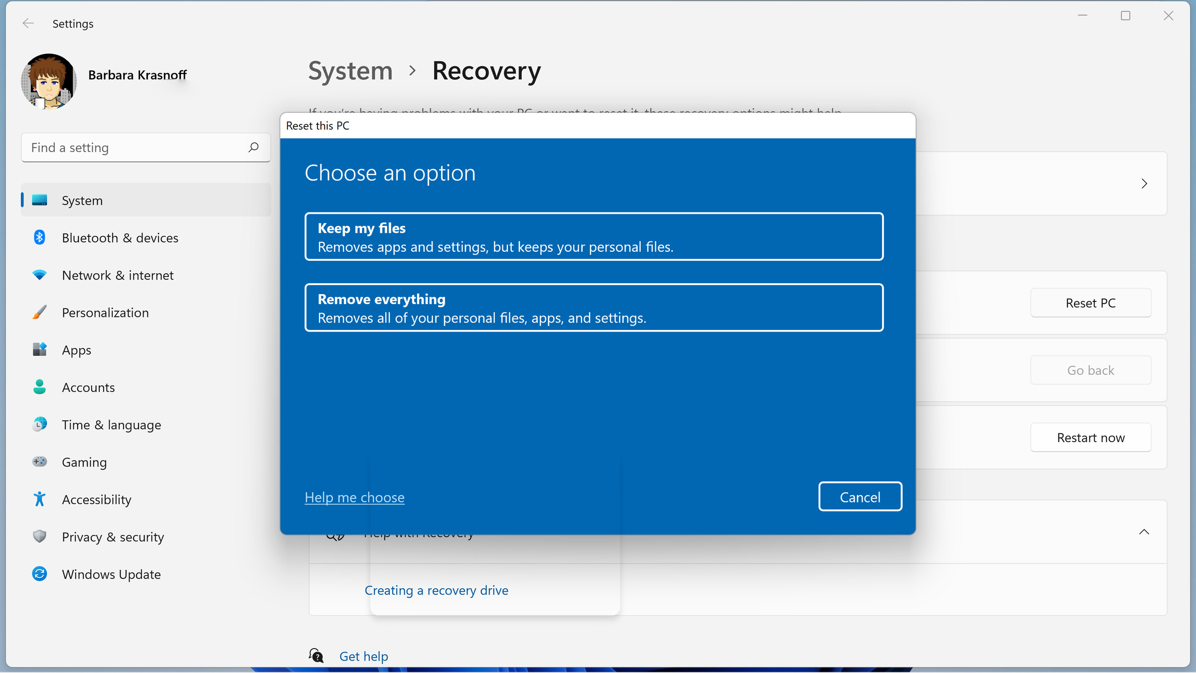 You can keep your files when you reset Windows 11, or start from scratch.