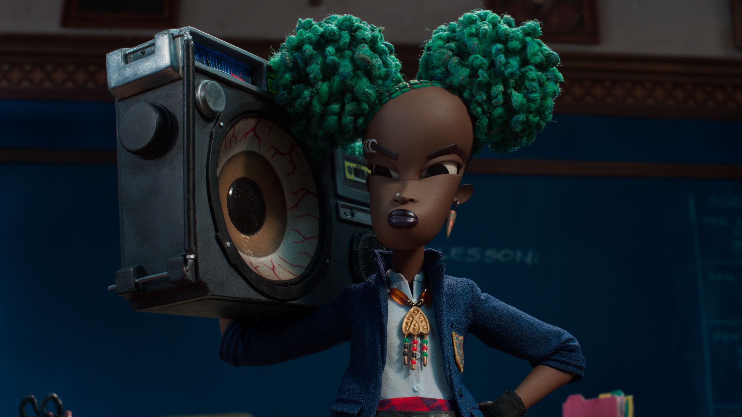 Kat (voiced by Lyric Ross) in Wendell &amp; Wild.