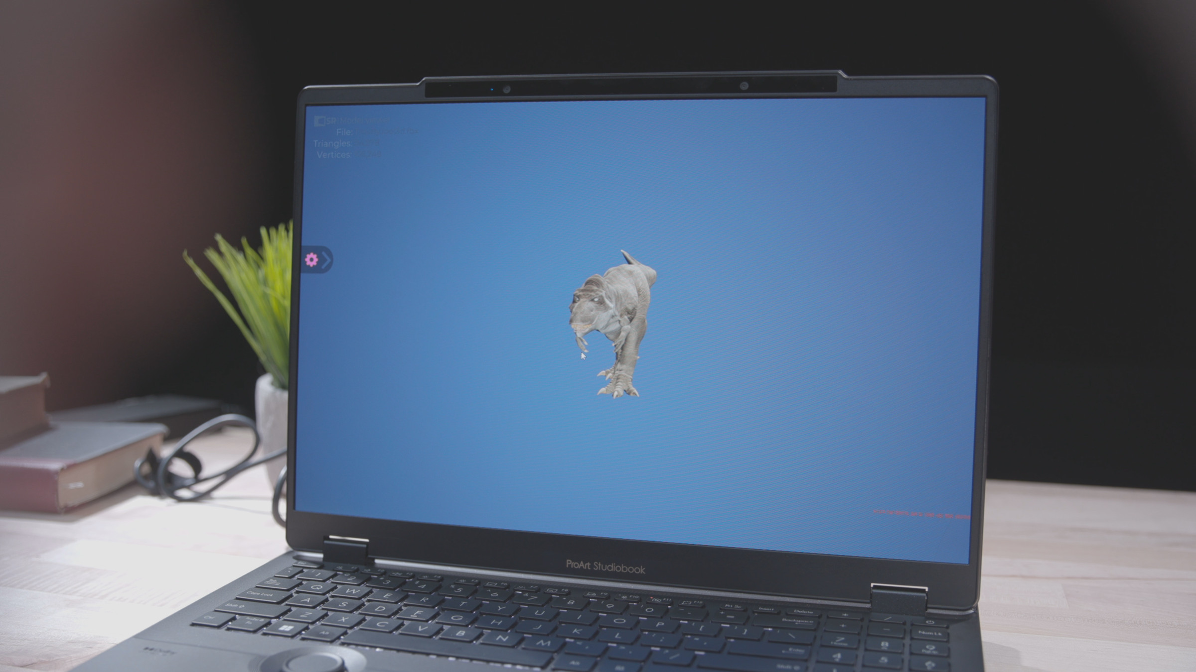 Image: A 3D model displayed on the Asus ProArt Studiobook.